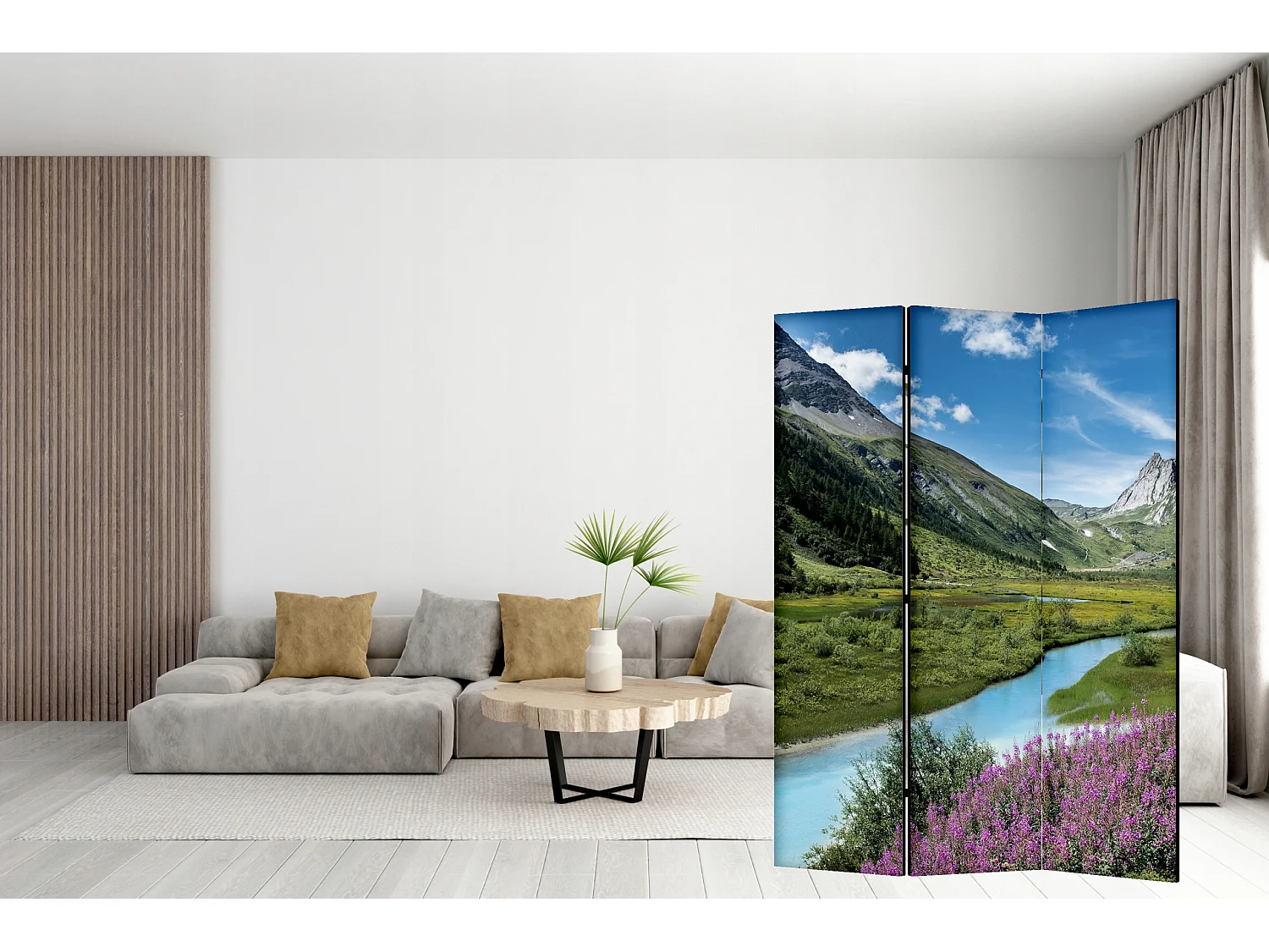 Raumteiler Foto Paravent Textur 135x172 cm beidseitig auf Vlies-Leinwand Bedruckt Trennwand Spanische Wand Sichtschutz Raumtrenner Design Ornament