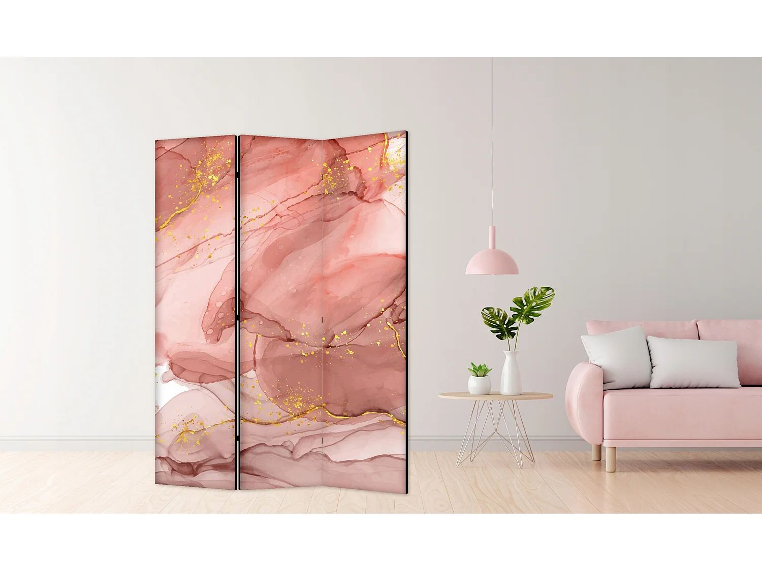 Raumteiler Foto Paravent Textur 135x172 cm beidseitig auf Vlies-Leinwand Bedruckt Trennwand Spanische Wand Sichtschutz Raumtrenner Design Ornament