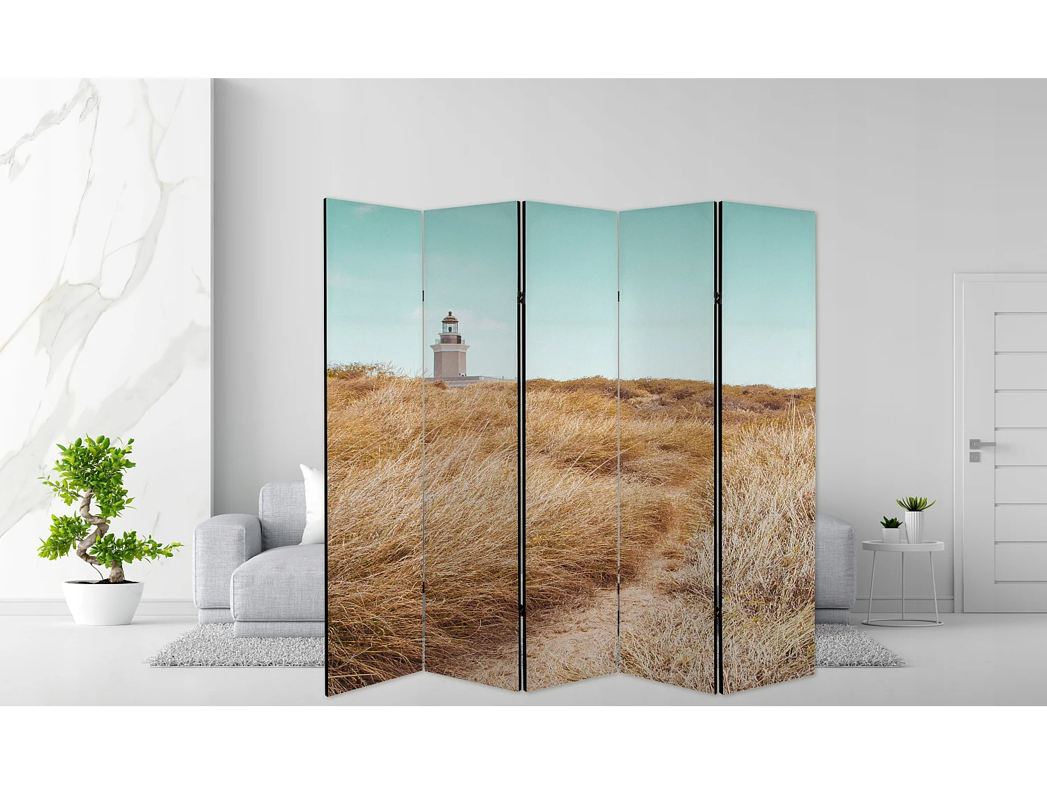 Raumteiler Foto Paravent Textur 225x172 cm beidseitig auf Vlies-Leinwand Bedruckt Trennwand Spanische Wand Sichtschutz Raumtrenner Design Ornament