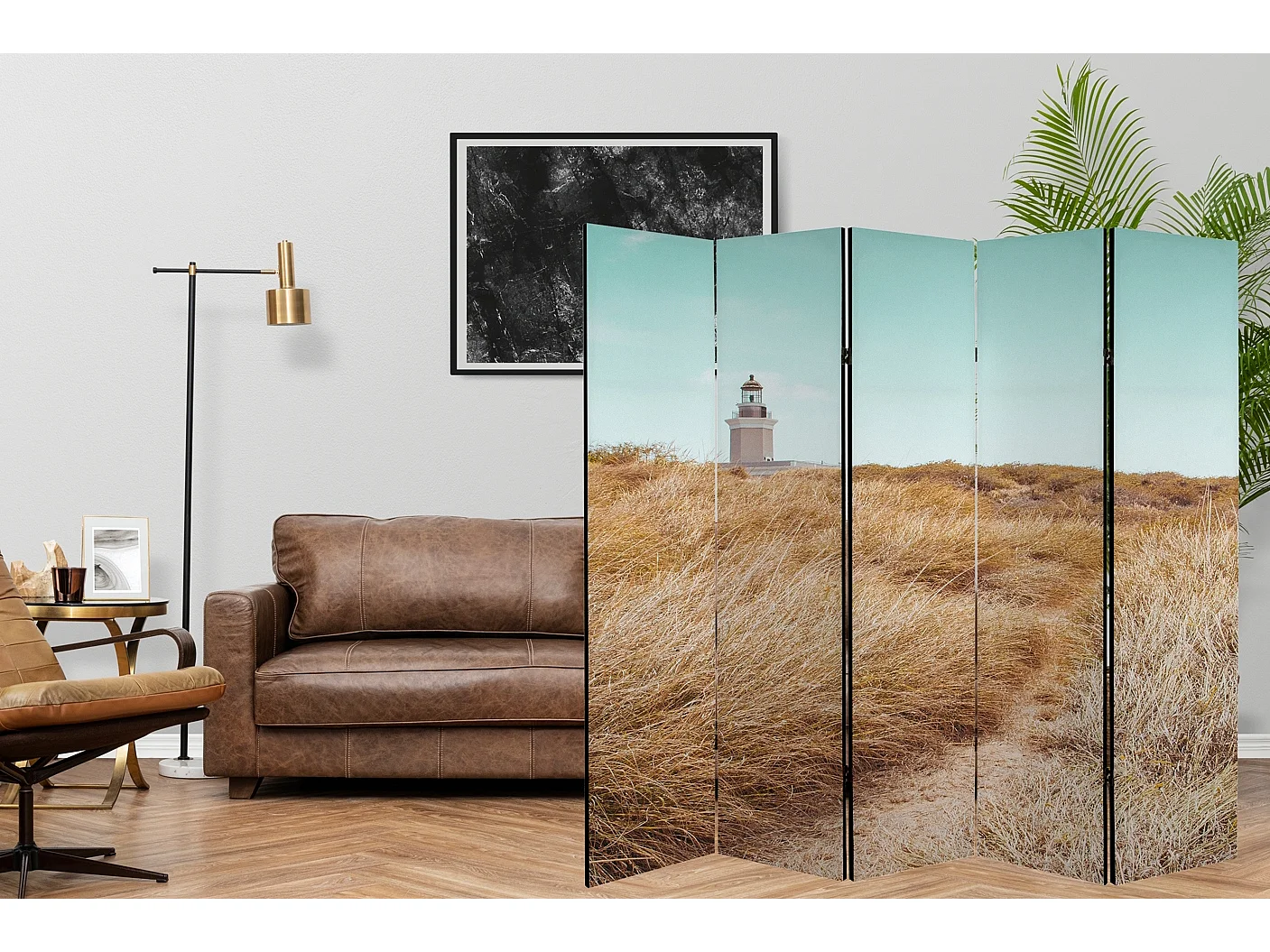 Raumteiler Foto Paravent Textur 225x172 cm beidseitig auf Vlies-Leinwand Bedruckt Trennwand Spanische Wand Sichtschutz Raumtrenner Design Ornament