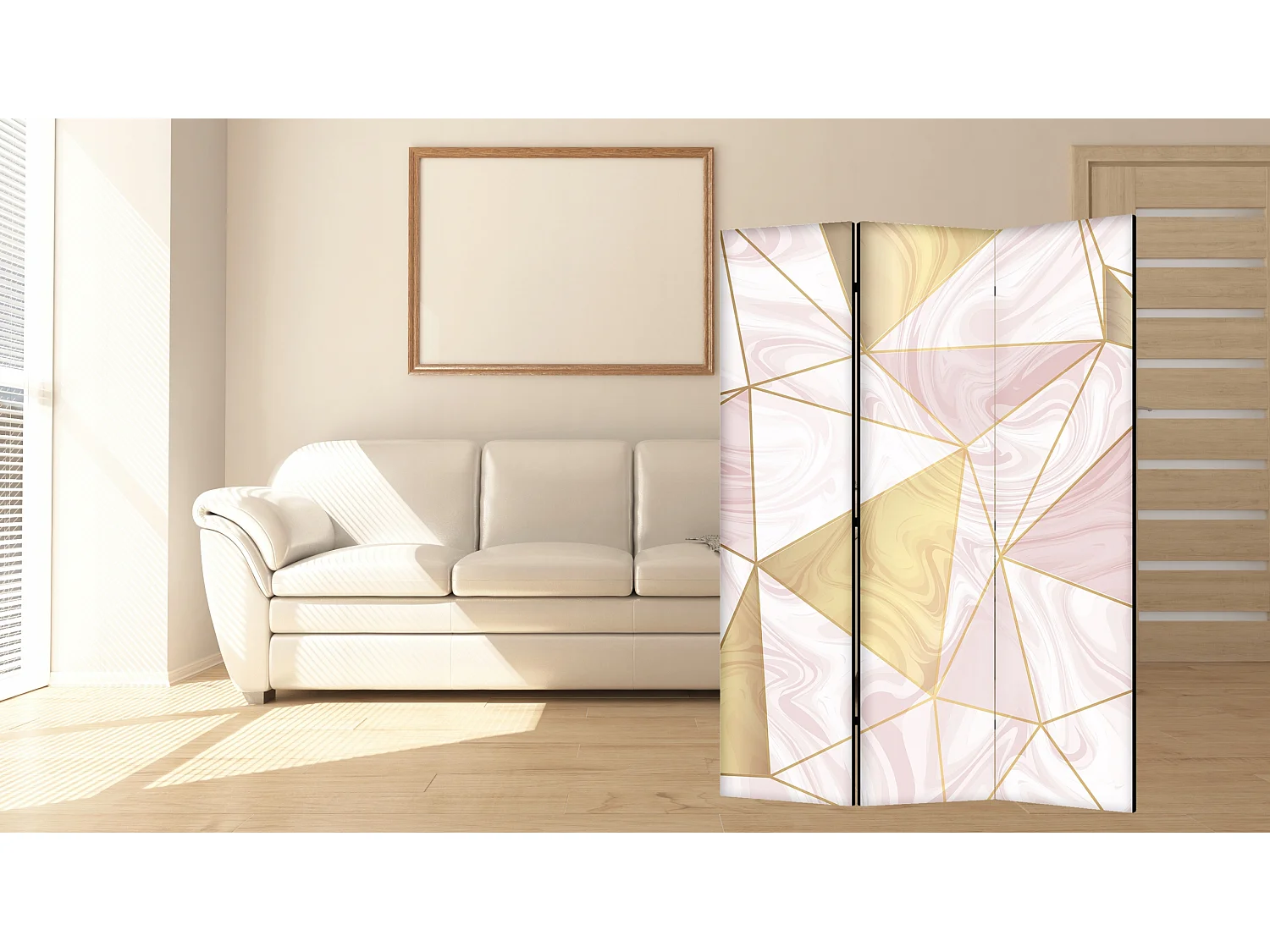 Raumteiler Foto Paravent Textur 135x172 cm beidseitig auf Vlies-Leinwand Bedruckt Trennwand Spanische Wand Sichtschutz Raumtrenner Design Ornament