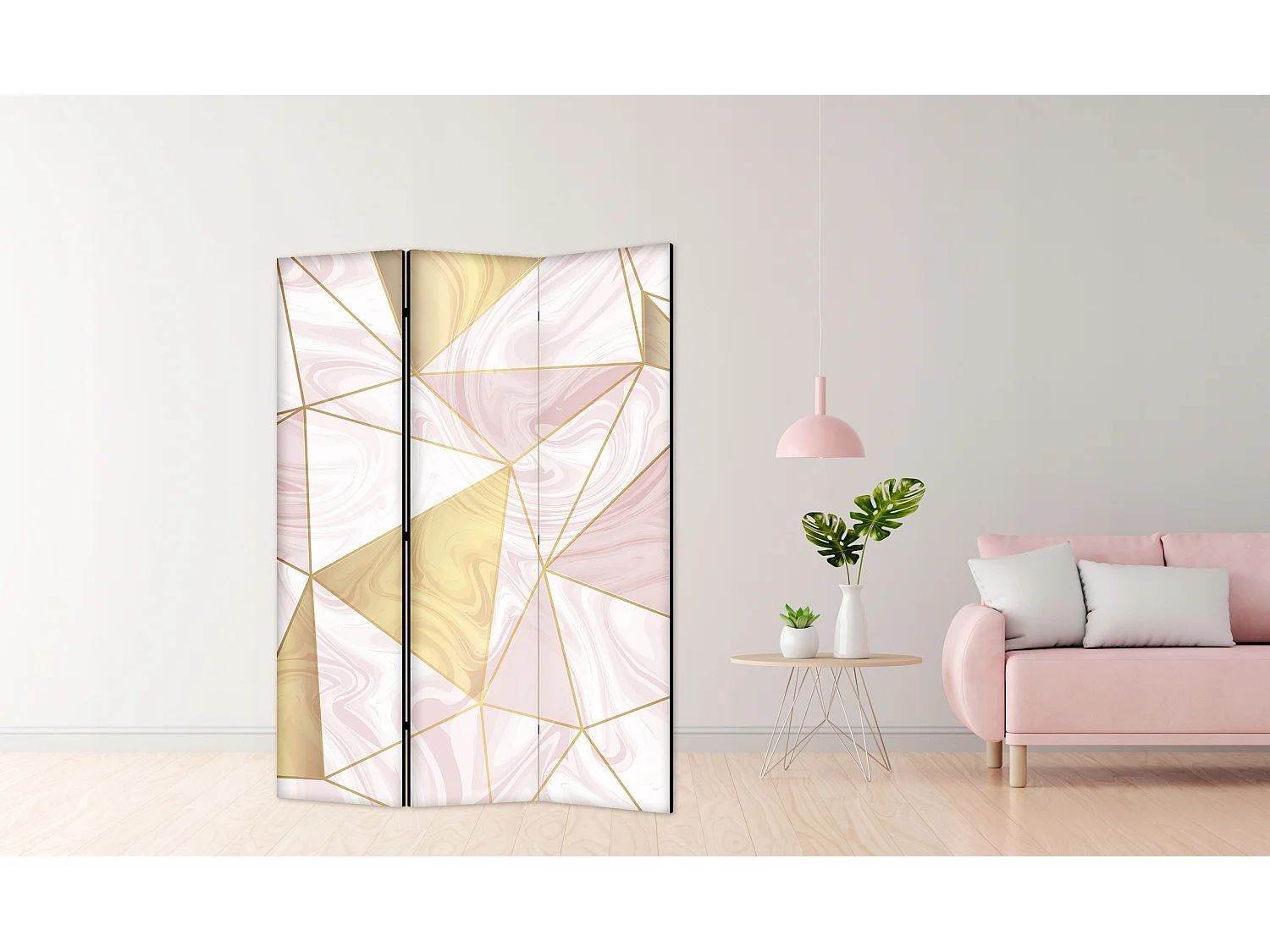 Raumteiler Foto Paravent Textur 135x172 cm beidseitig auf Vlies-Leinwand Bedruckt Trennwand Spanische Wand Sichtschutz Raumtrenner Design Ornament