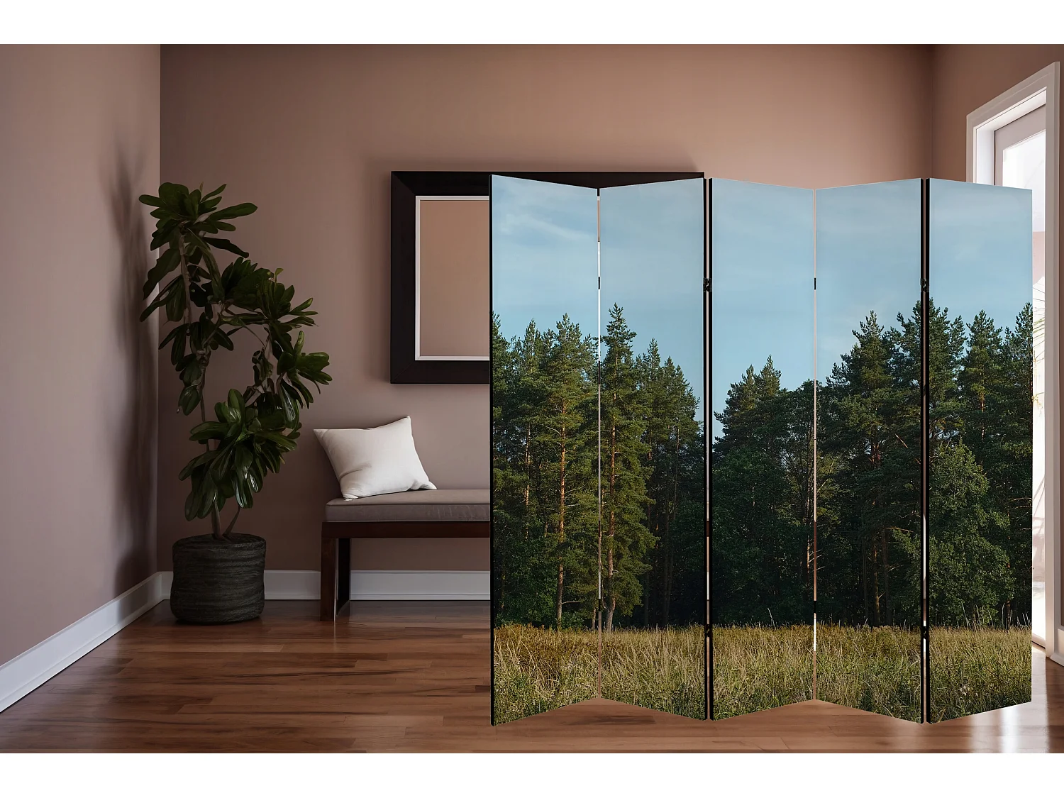 Raumteiler Foto Paravent Textur 225x172 cm beidseitig auf Vlies-Leinwand Bedruckt Trennwand Spanische Wand Sichtschutz Raumtrenner Design Ornament