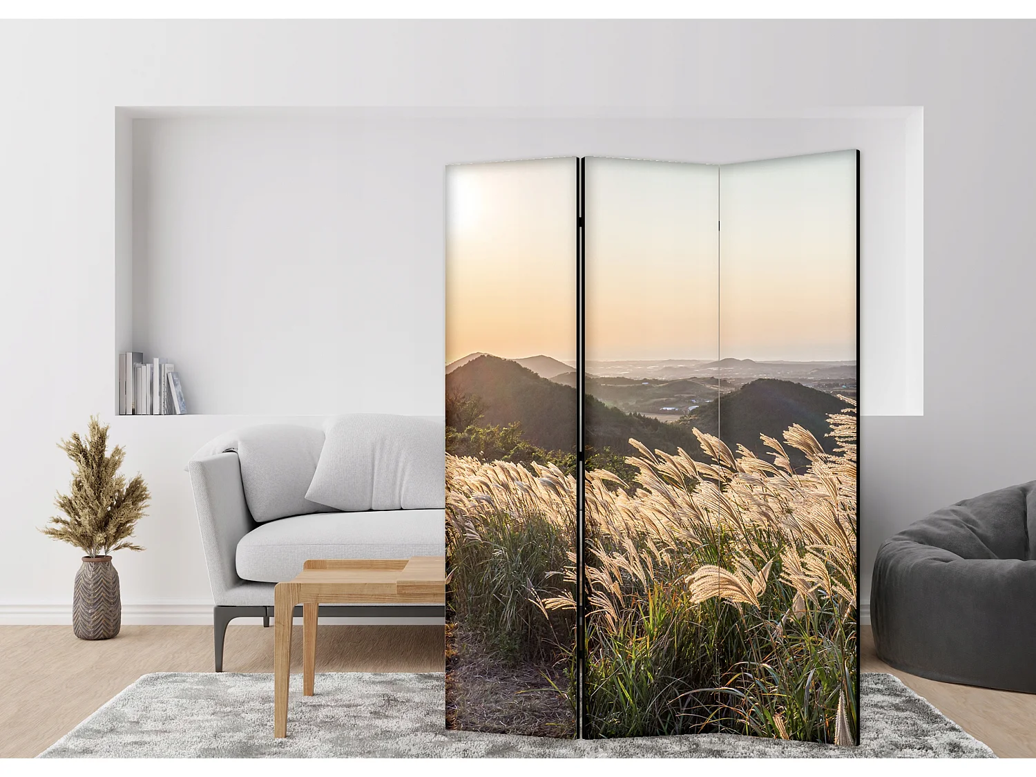 Raumteiler Foto Paravent Textur 135x172 cm beidseitig auf Vlies-Leinwand Bedruckt Trennwand Spanische Wand Sichtschutz Raumtrenner Design Ornament