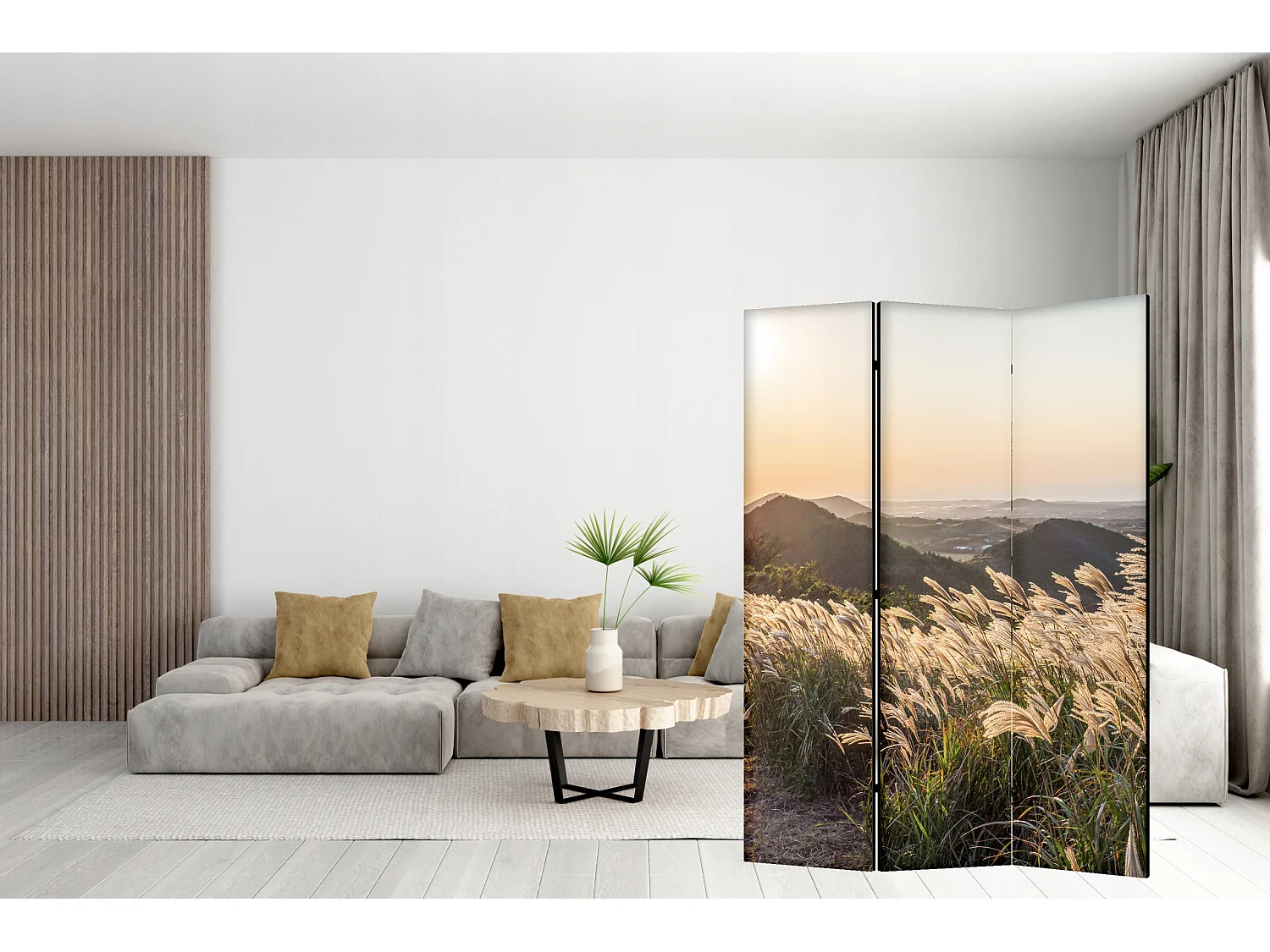 Raumteiler Foto Paravent Textur 135x172 cm beidseitig auf Vlies-Leinwand Bedruckt Trennwand Spanische Wand Sichtschutz Raumtrenner Design Ornament