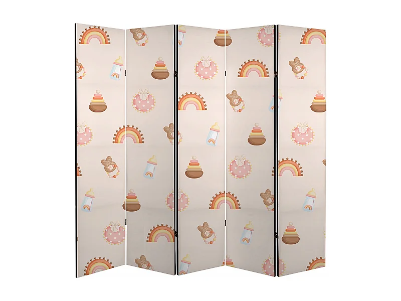 Raumteiler Foto Paravent Textur 225x172 cm beidseitig auf Vlies-Leinwand Bedruckt Trennwand Spanische Wand Sichtschutz Raumtrenner Design Ornament