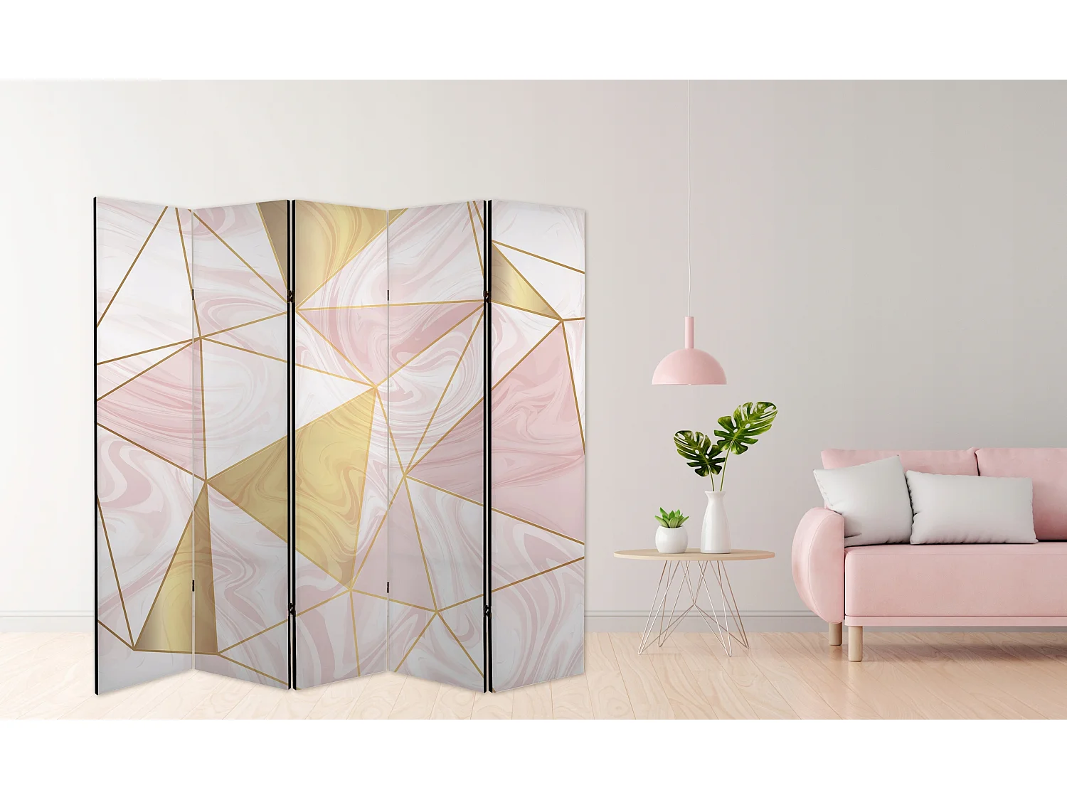 Raumteiler Foto Paravent Textur 225x172 cm beidseitig auf Vlies-Leinwand Bedruckt Trennwand Spanische Wand Sichtschutz Raumtrenner Design Ornament