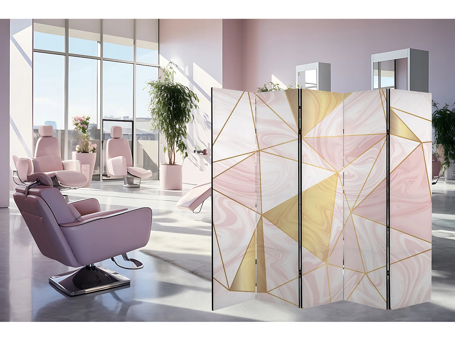 Raumteiler Foto Paravent Textur 225x172 cm beidseitig auf Vlies-Leinwand Bedruckt Trennwand Spanische Wand Sichtschutz Raumtrenner Design Ornament