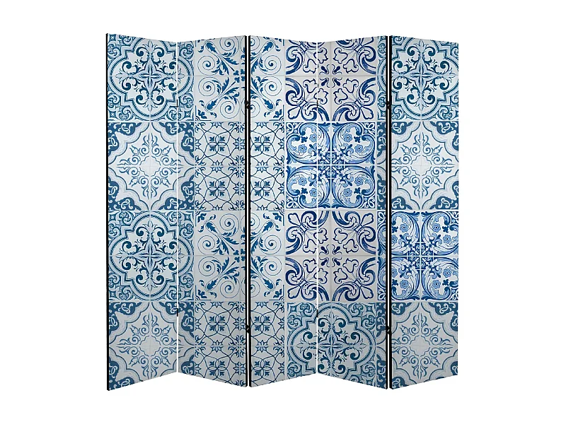 Raumteiler Foto Paravent Textur 225x172 cm beidseitig auf Vlies-Leinwand Bedruckt Trennwand Spanische Wand Sichtschutz Raumtrenner Design Ornament