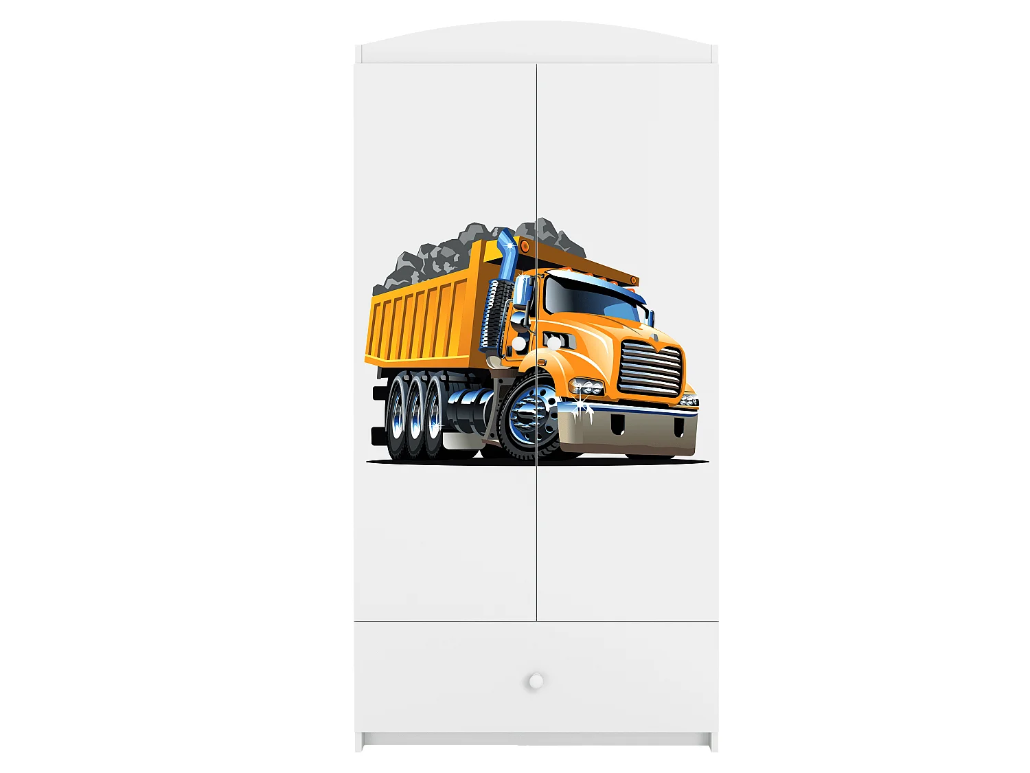 Kinderkleiderschrank Babydreams Drehtürenschrank Kleiderschrank Lastwagen Weiß