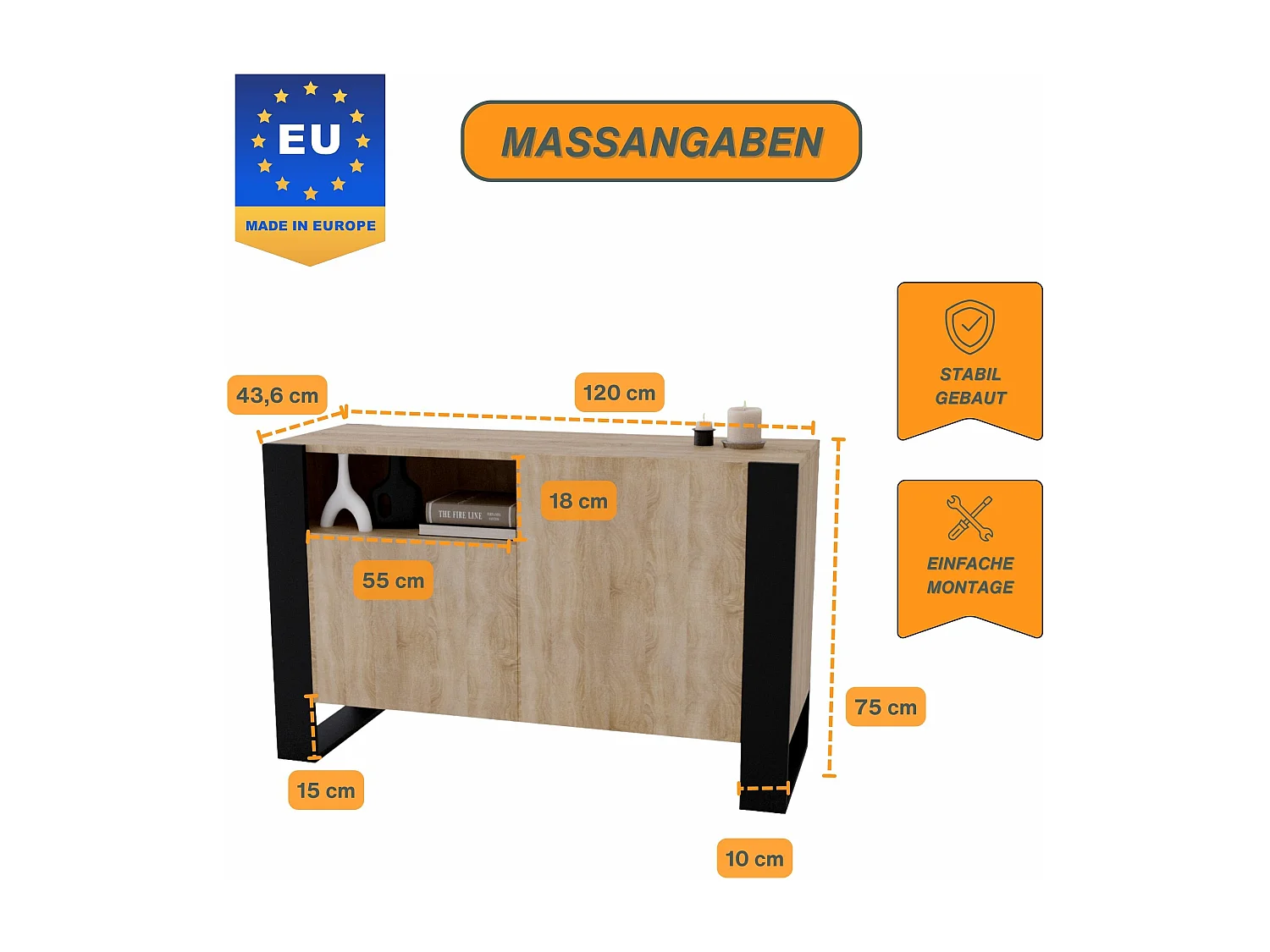 KOMMODE mit 3 Fächern