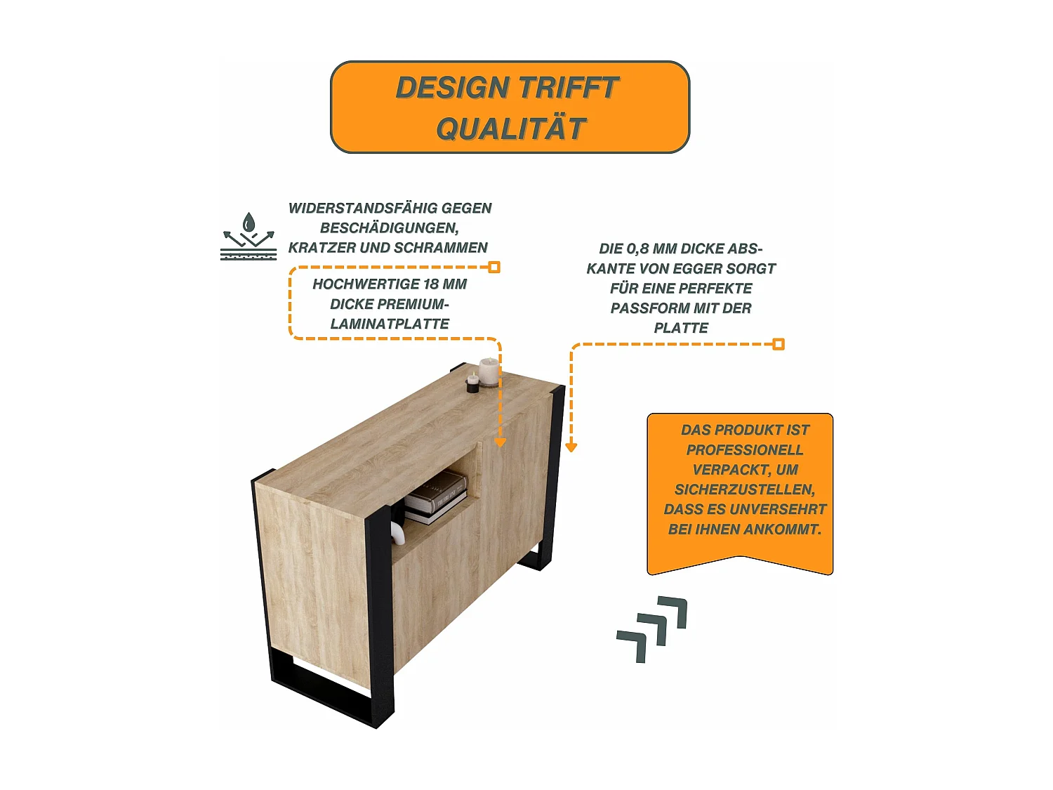 KOMMODE mit 3 Fächern