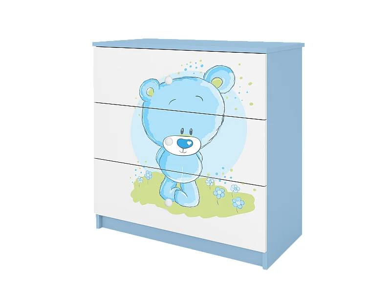 Kommode pour enfants avec tiroirs Blaubär en couleur bleue Babydreams