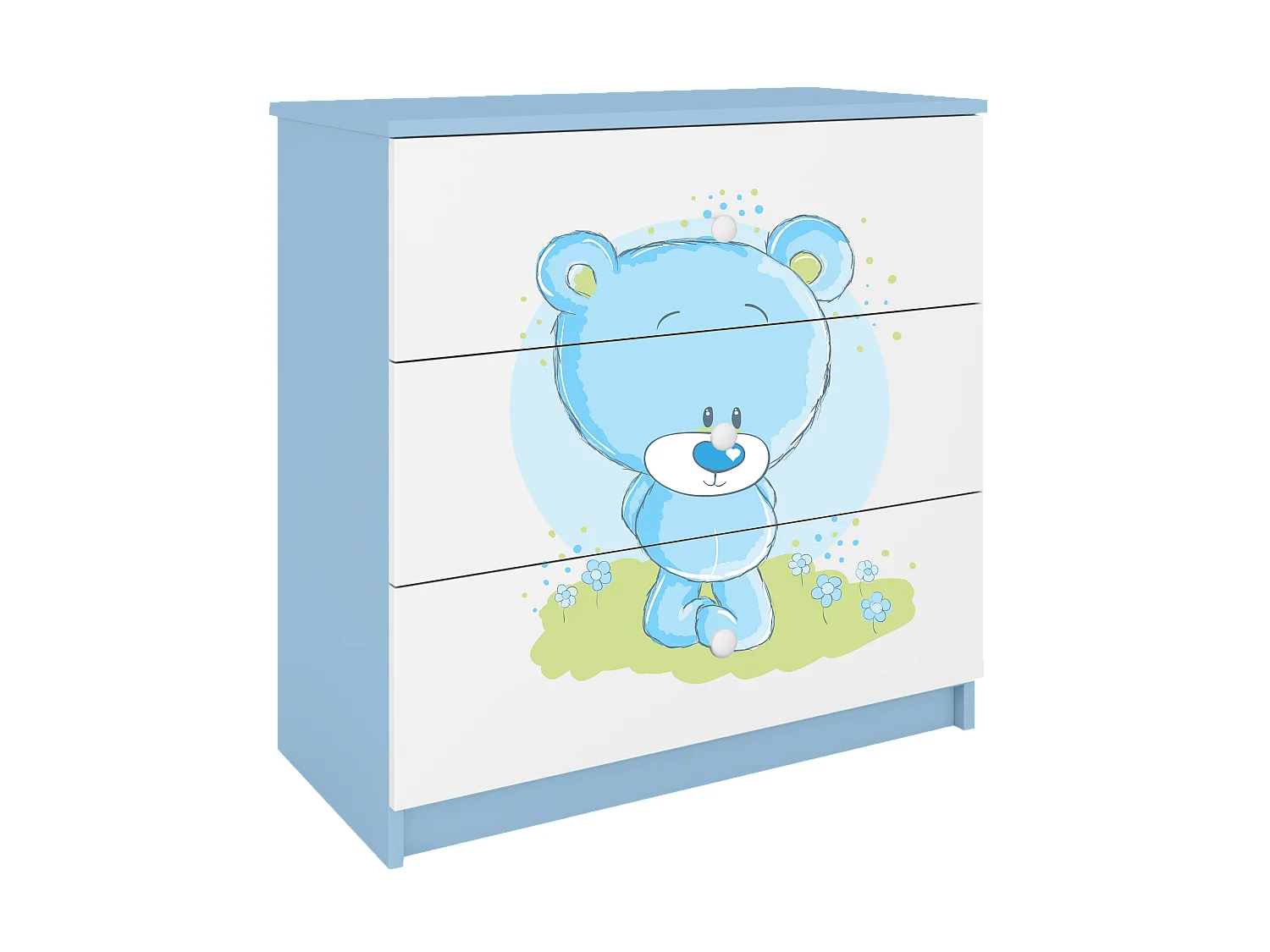 Kinderkommode mit Schubladen Blaubär in der Farbe Blau Babydreams