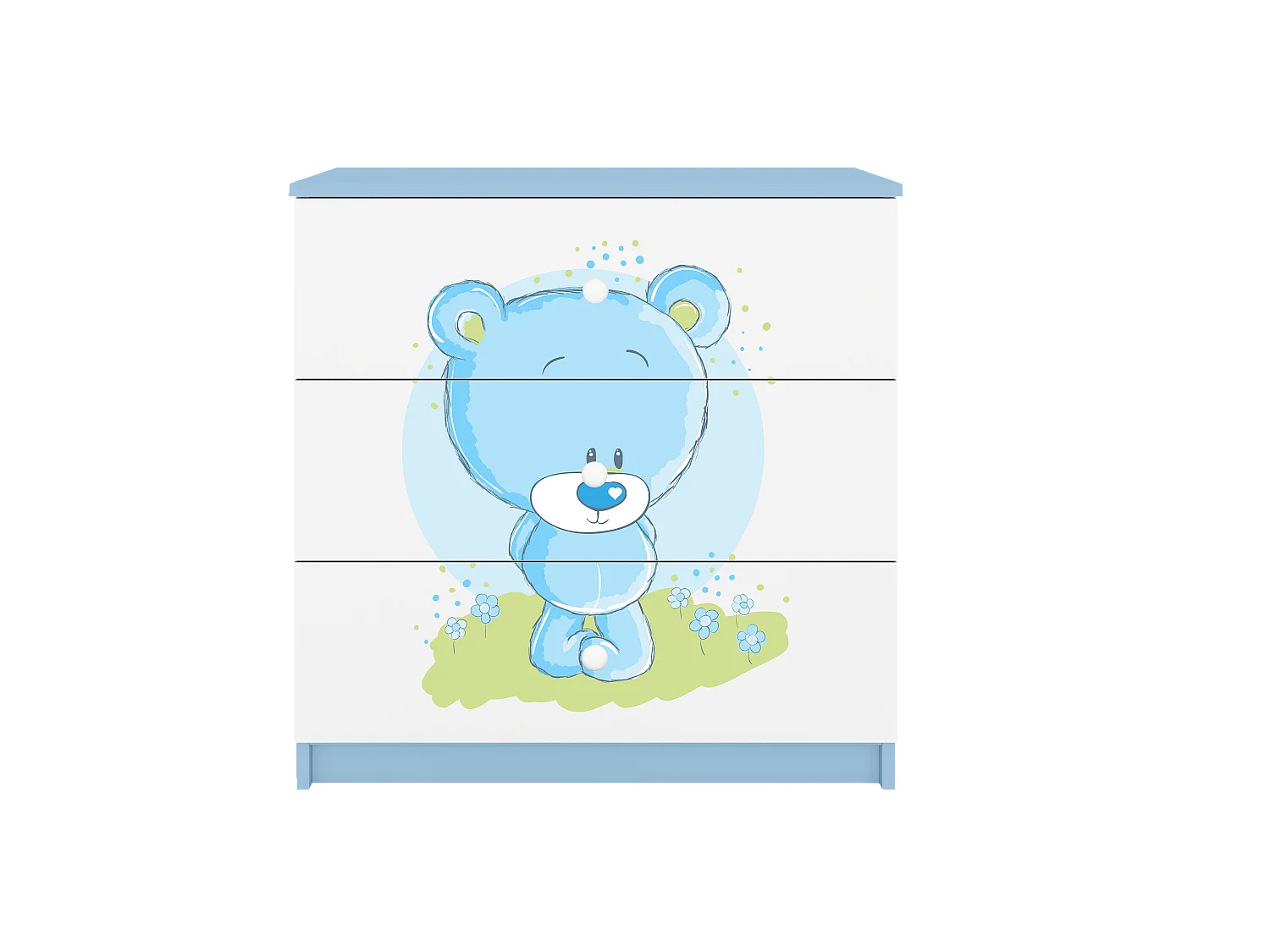 Kommode pour enfants avec tiroirs Blaubär en couleur bleue Babydreams