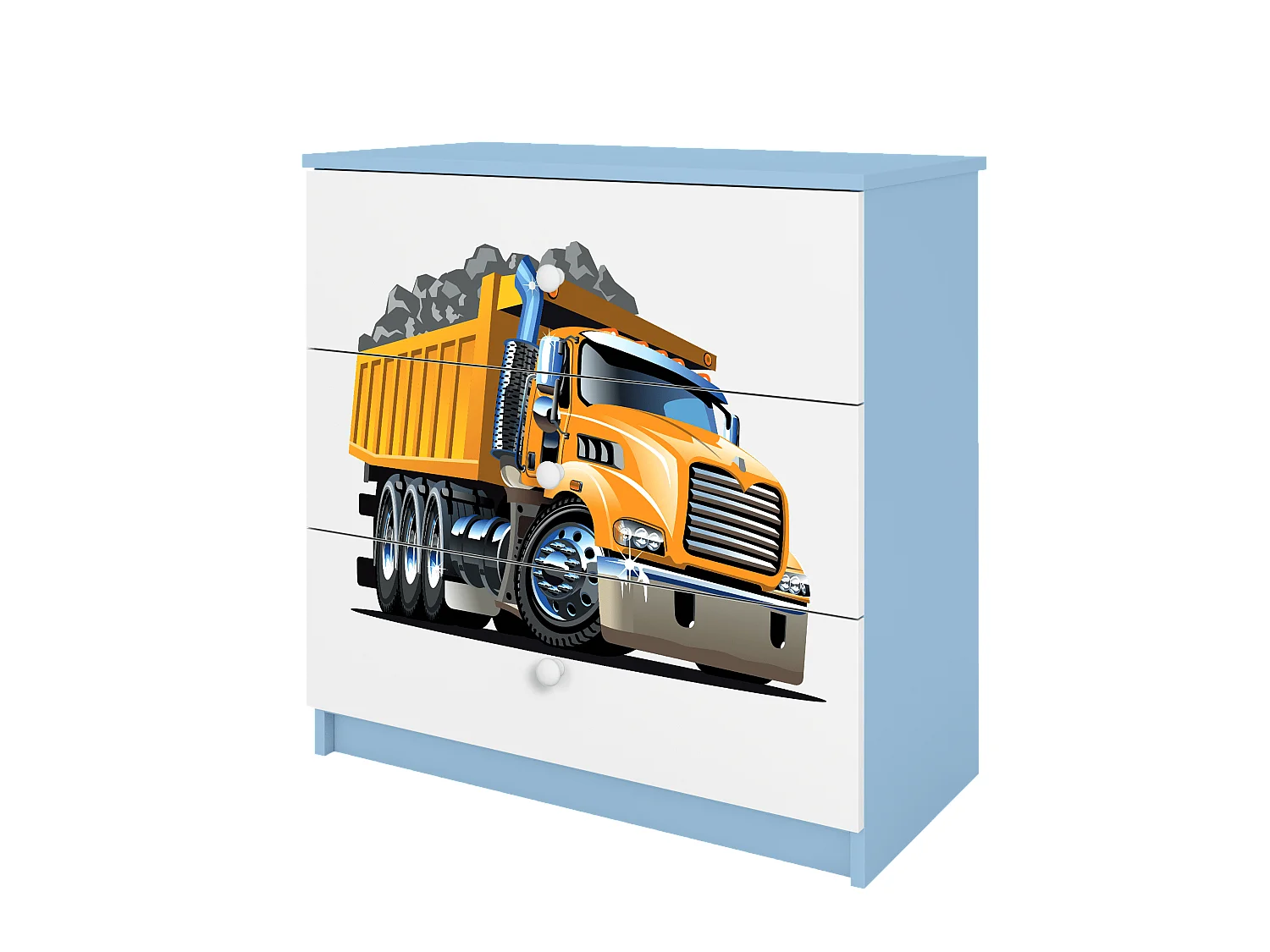 Kinderkommode mit Schubladen Lastwagen in der Farbe Blau Babydreams