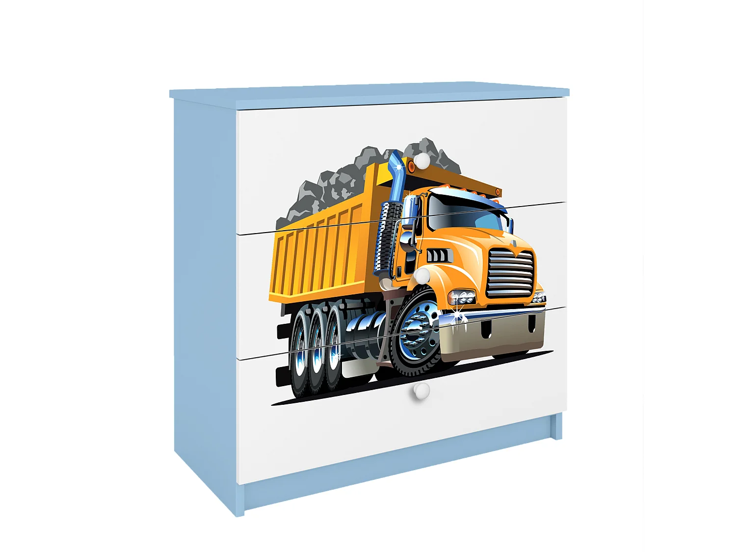 Kommode pour enfants avec tiroirs camion en couleur bleue Babydreams