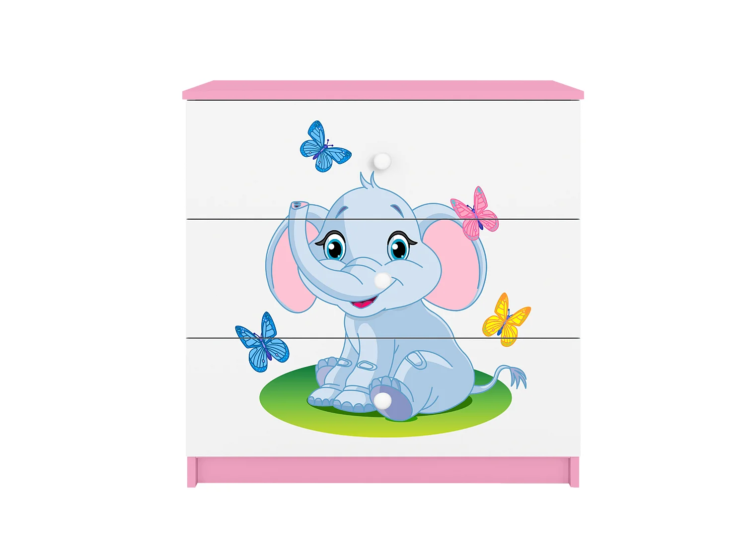 Kinderkommode mit Schubladen Elefant in der Farbe Rosa Babydreams
