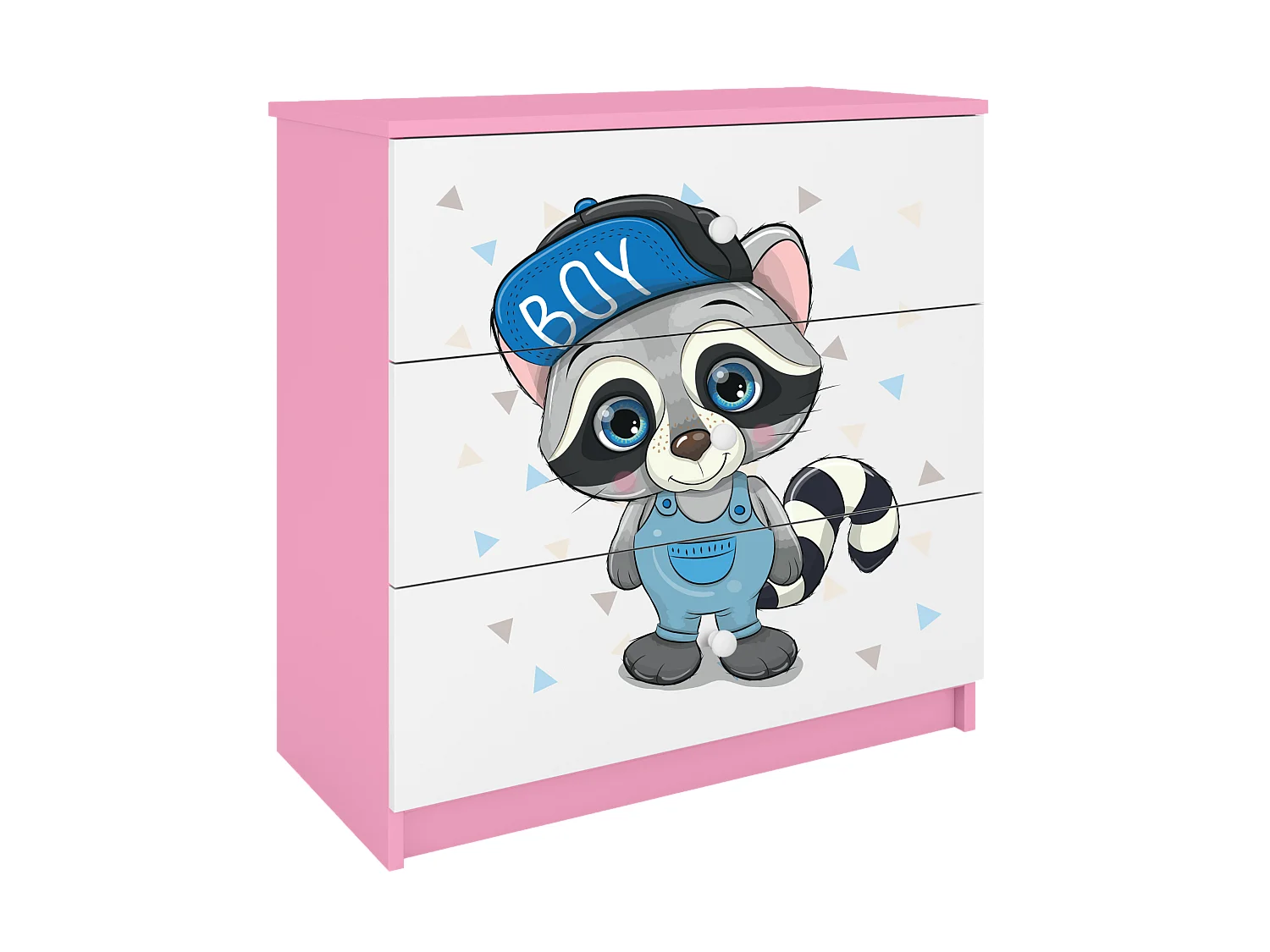 Chambre d'enfants avec tiroirs Raton laveur en couleur rose Babydreams