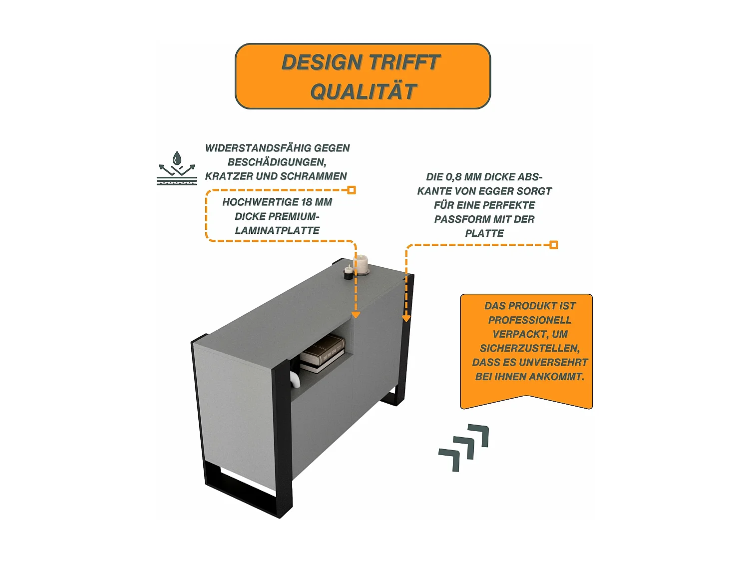 KOMMODE mit 3 Fächern