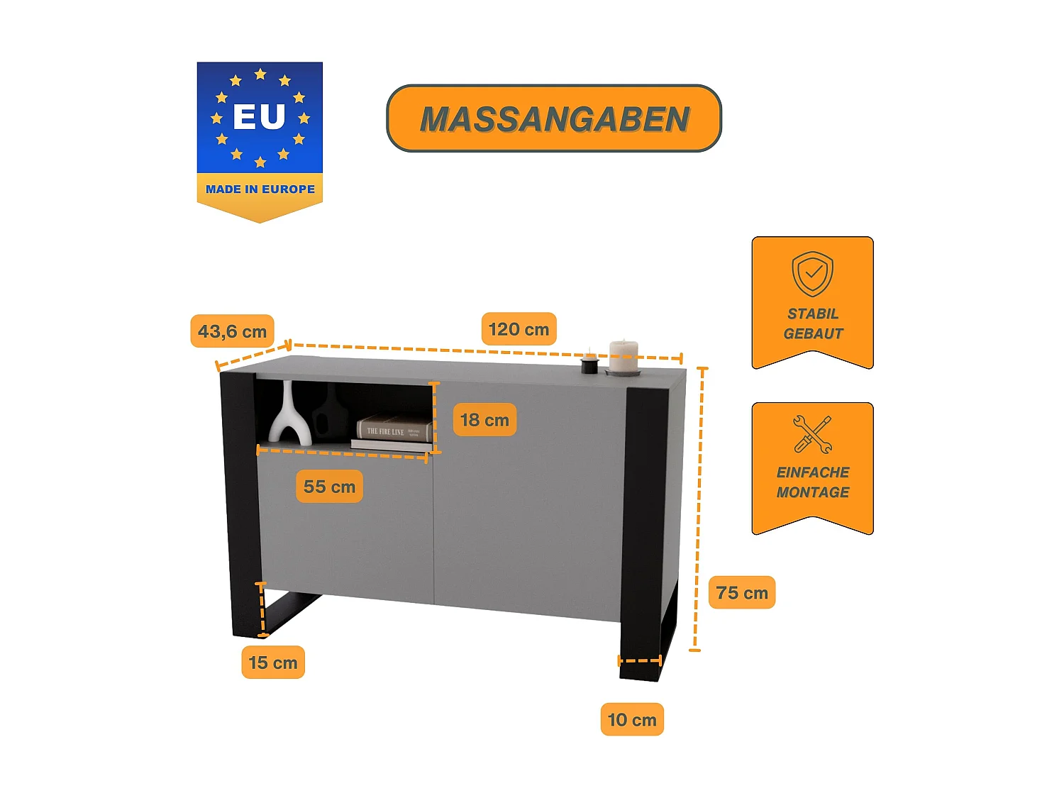 KOMMODE mit 3 Fächern