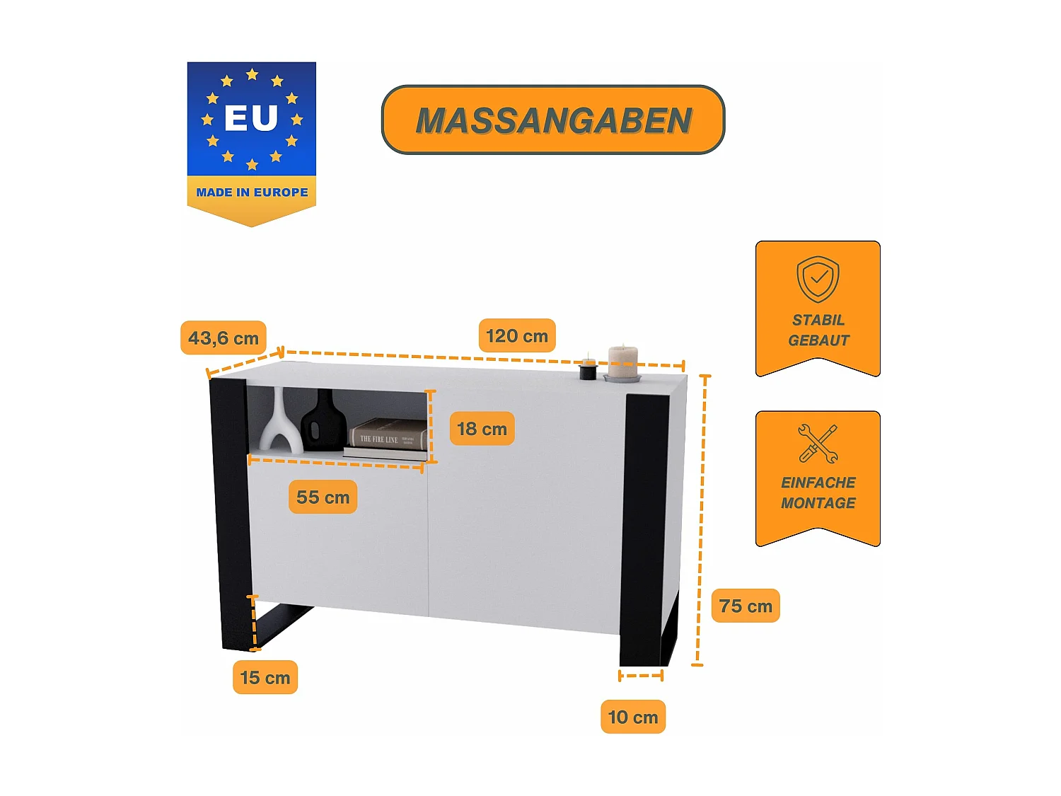 KOMMODE mit 3 Fächern