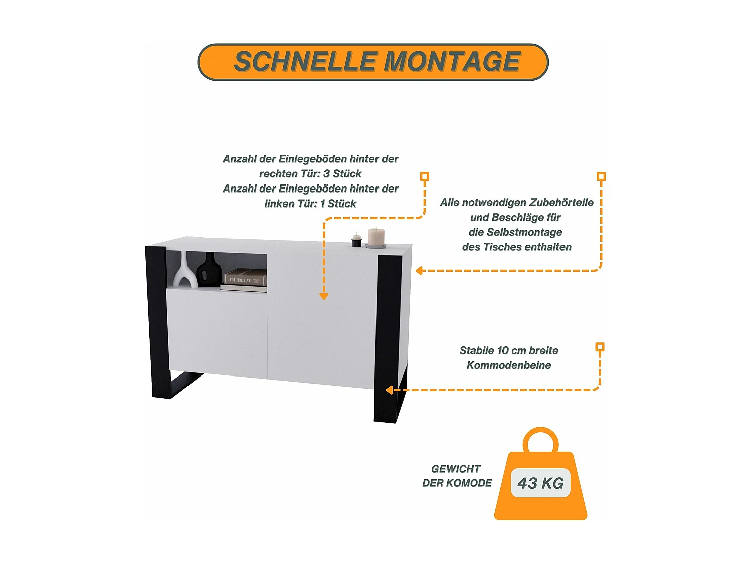 KOMMODE mit 3 Fächern