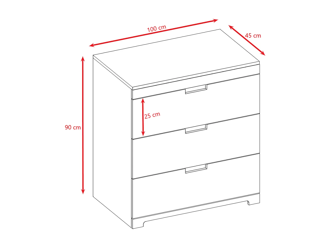 Commode stable TOMI avec beaucoup d'espace de rangement - Design moderne