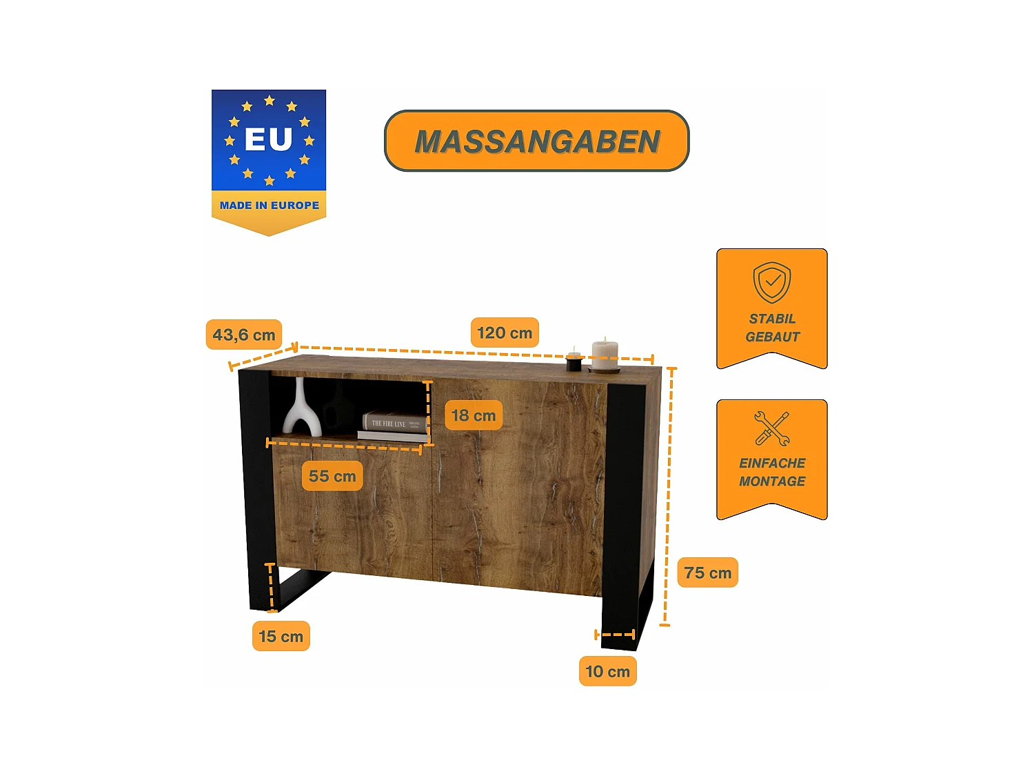 KOMMODE mit 3 Fächern