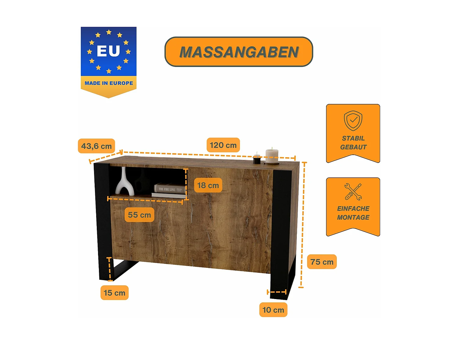 KOMMODE mit 3 Fächern