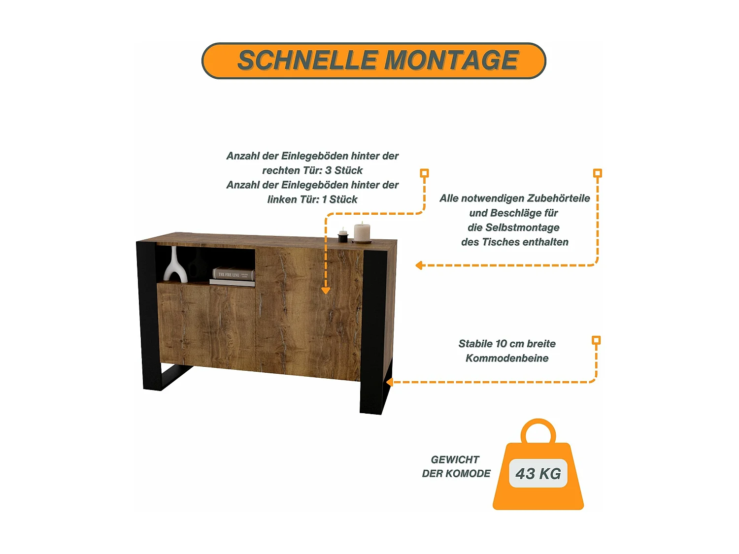 KOMMODE mit 3 Fächern