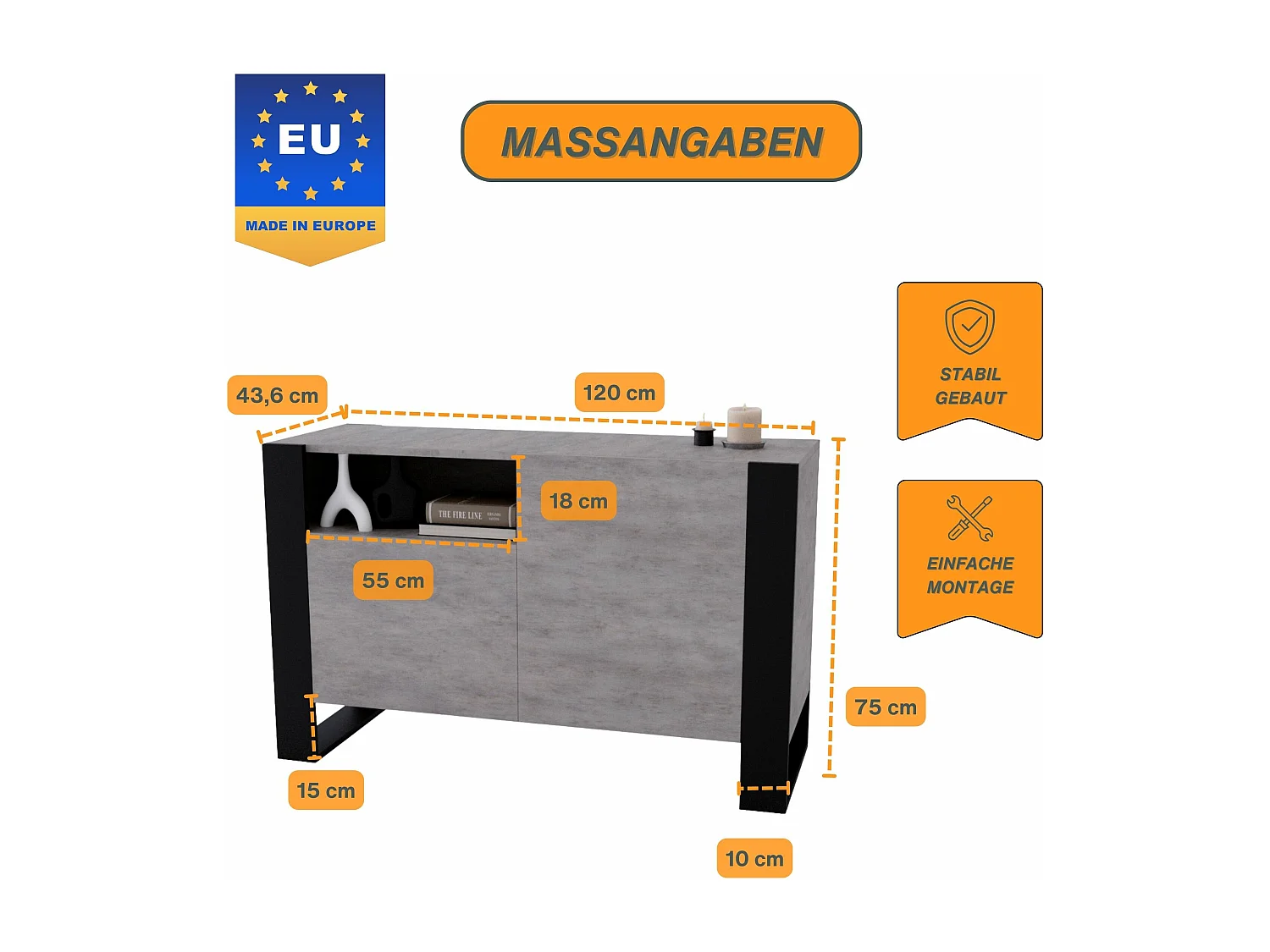 KOMMODE mit 3 Fächern