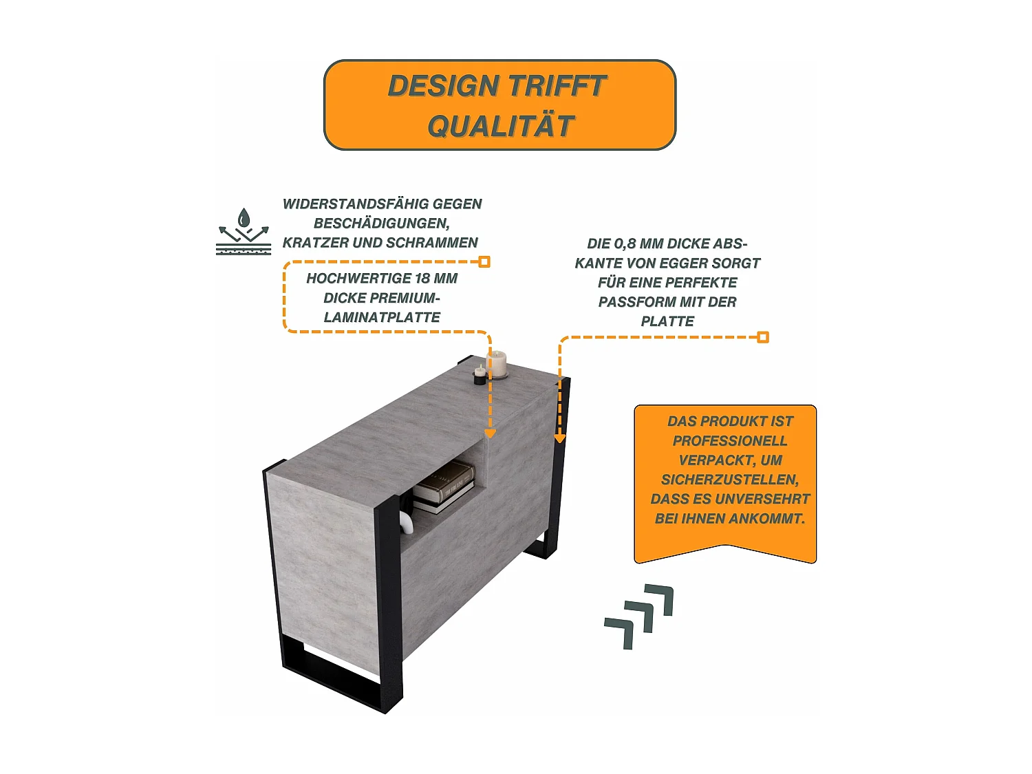 KOMMODE mit 3 Fächern