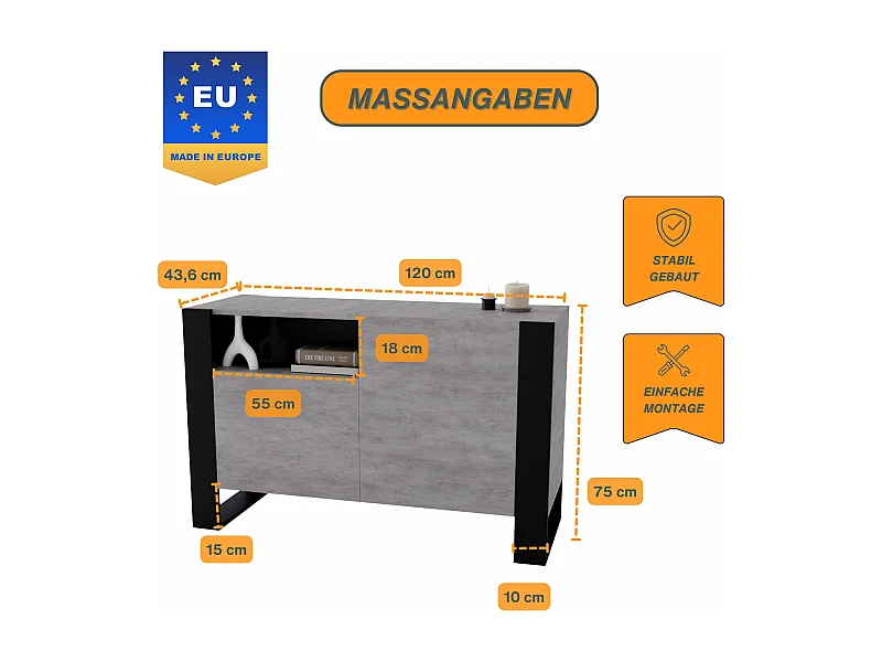 KOMMODE mit 3 Fächern