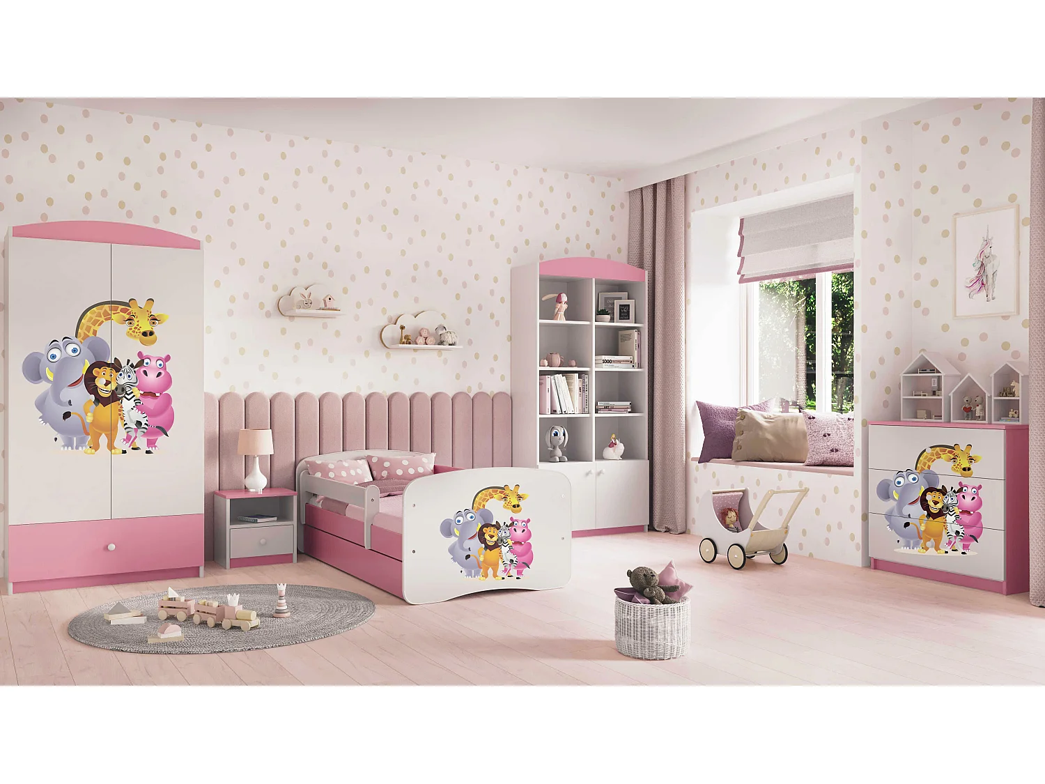 Kinderkommode ZOO Rosa Babydreams 3 Schubladen - Hochwertig, Modernes Design, Sicherheit und Komfort