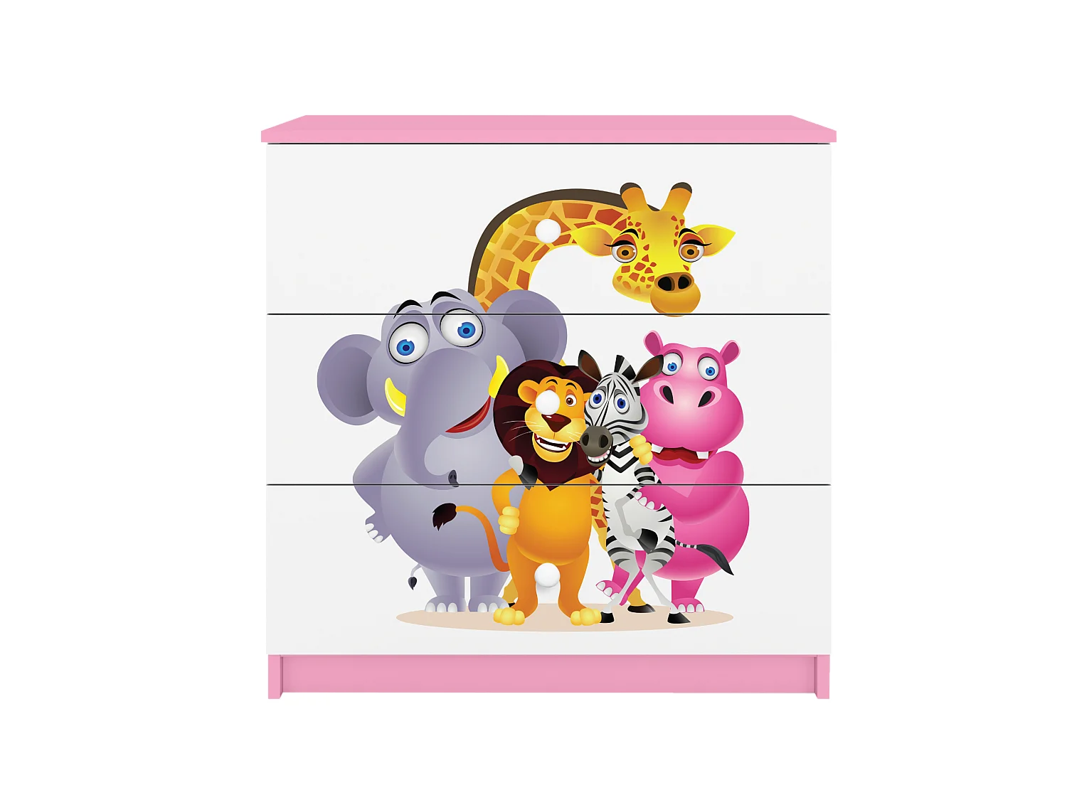 Comò Bambini ZOO Rosa Babydreams 3 Cassetti - Alta Qualità, Design Moderno, Sicurezza e Comfort