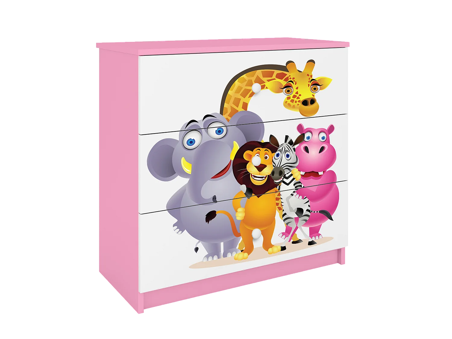 Kindercommode ZOO Roze Babydreams 3 Laden - Hoge Kwaliteit, Modern Design, Veiligheid en Comfort