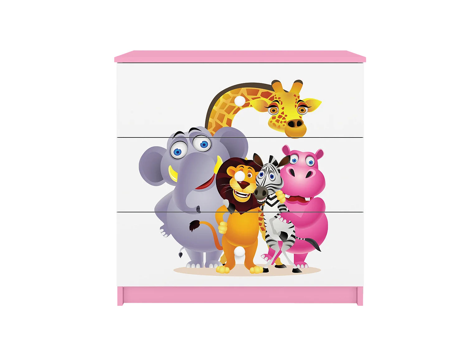 Kindercommode ZOO Roze Babydreams 3 Laden - Hoge Kwaliteit, Modern Design, Veiligheid en Comfort
