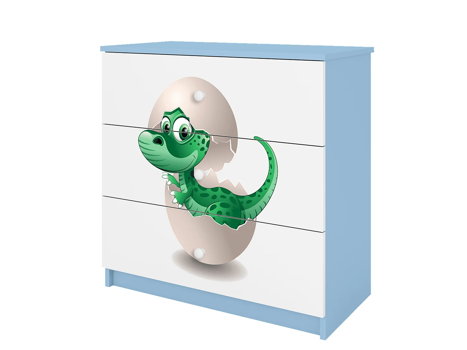 Kinderkommode mit Schubladen Kleiner Dino in der Farbe Blau Babydreams