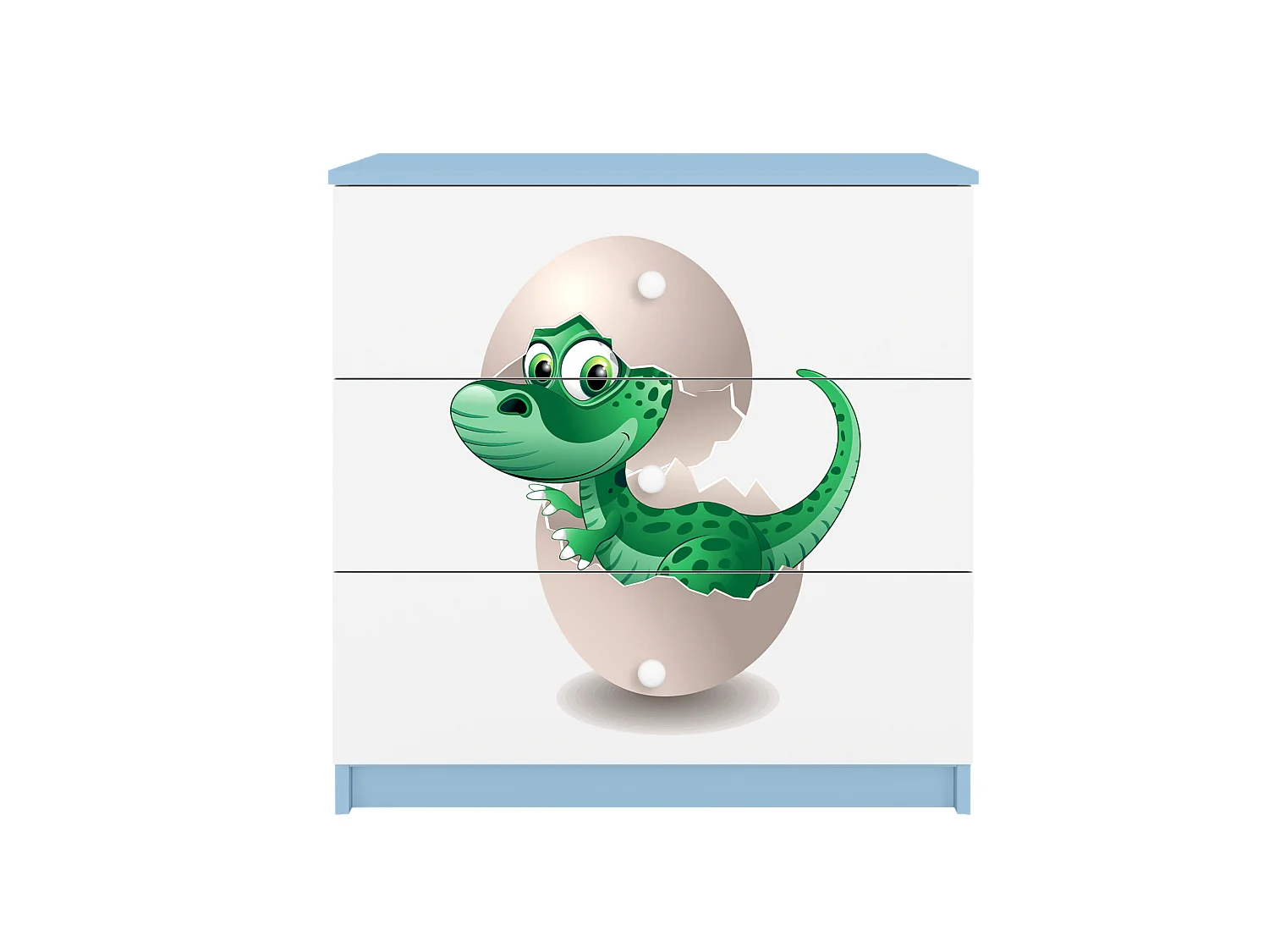Kinderkommode mit Schubladen Kleiner Dino in der Farbe Blau Babydreams