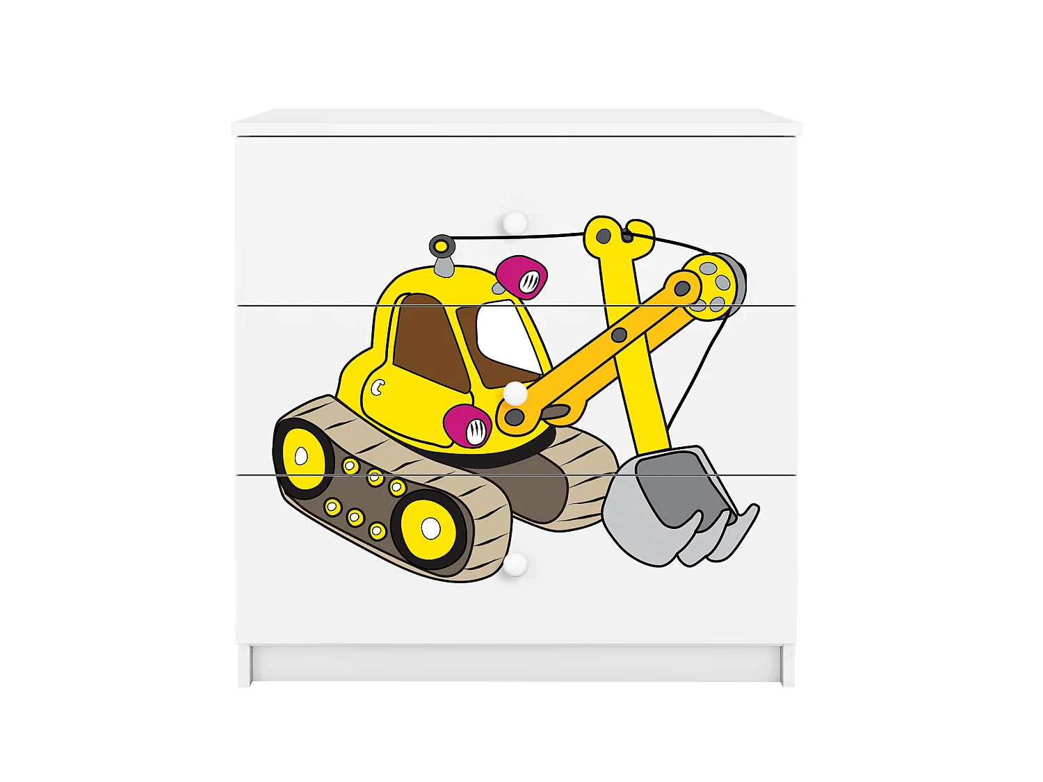 Kommode pour enfants avec tiroirs Excavateur en couleur blanche Babydreams