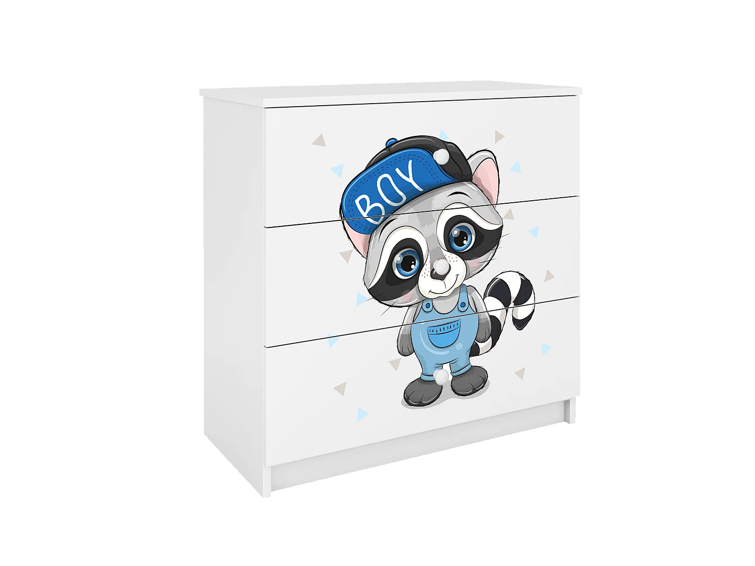 Comò Bambini Bianco Motivo Procione Babydreams