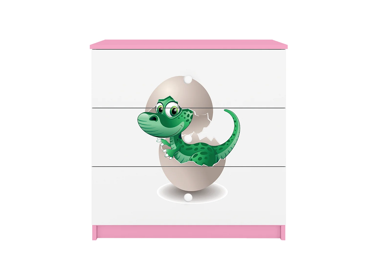 Kinderkommode mit Schubladen Kleiner Dino in der Farbe Rosa Babydreams