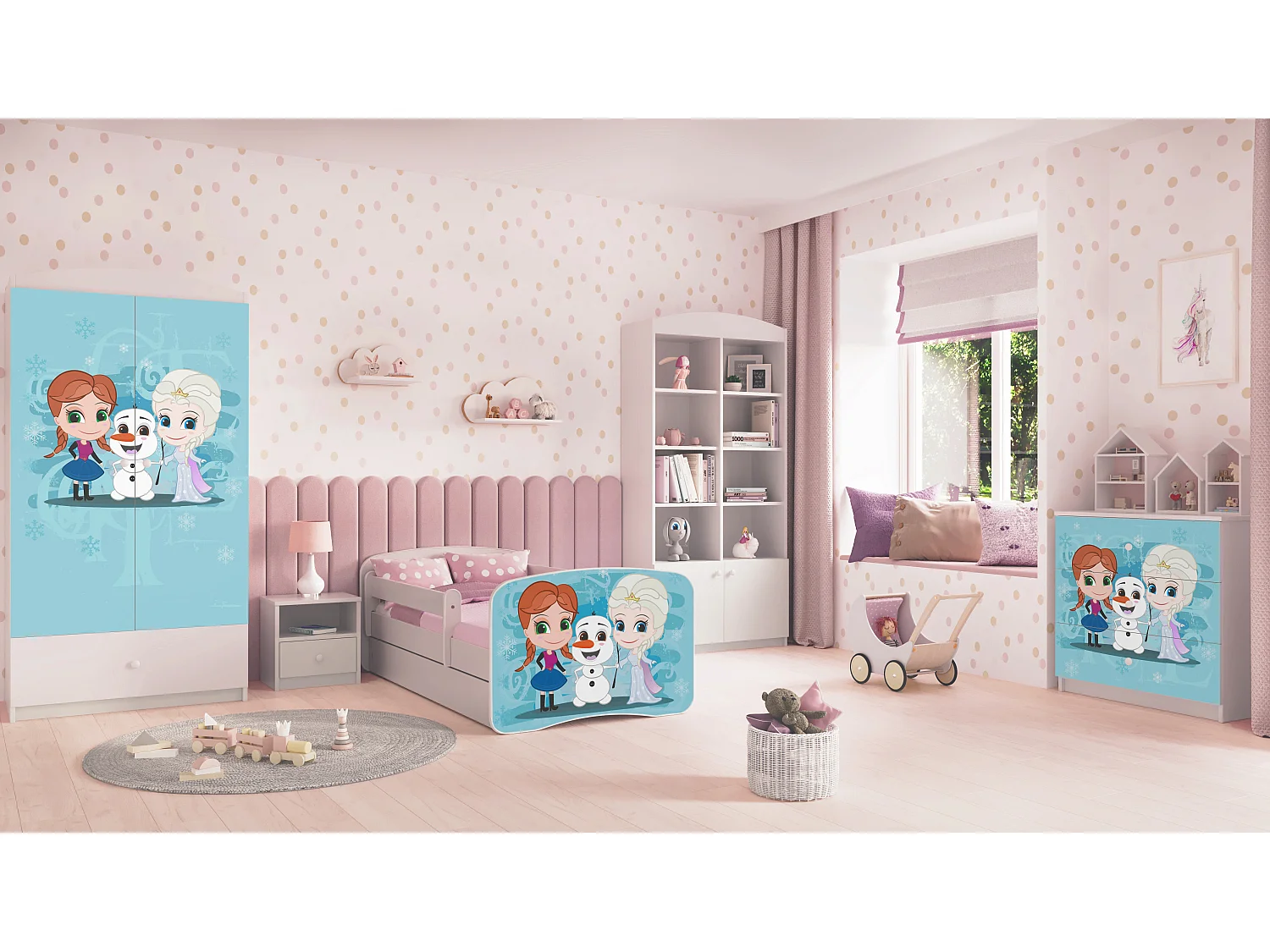 Kinderkleiderschrank Babydreams Drehtürenschrank Kleiderschrank Eisberg Weiß