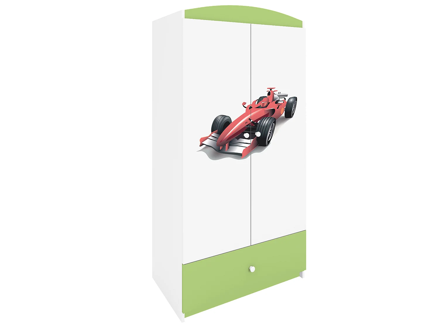 Kinderkleiderschrank Babydreams Drehtürenschrank Kleiderschrank Formel 1 Grün