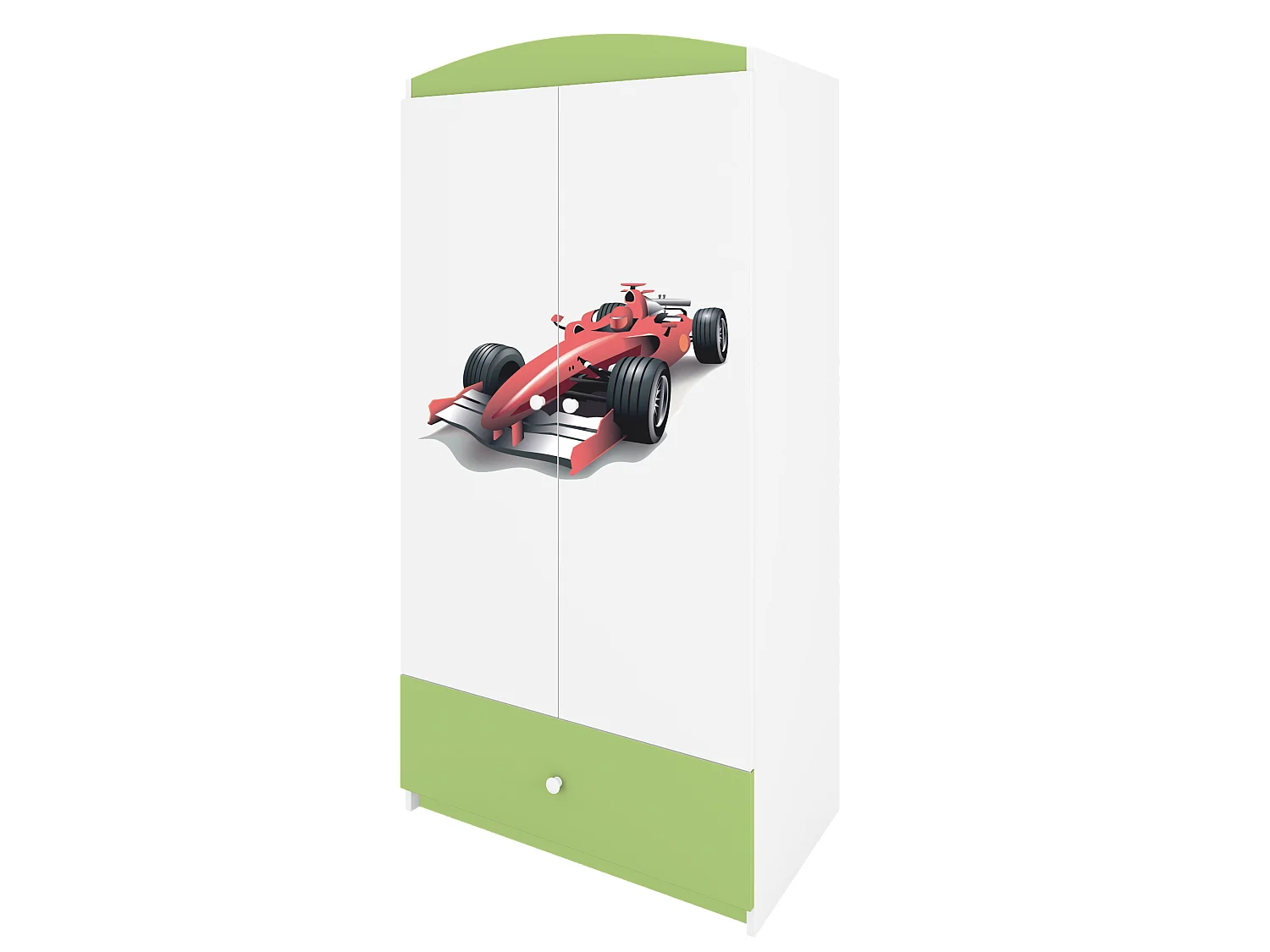 Kinderkleiderschrank Babydreams Drehtürenschrank Kleiderschrank Formel 1 Grün