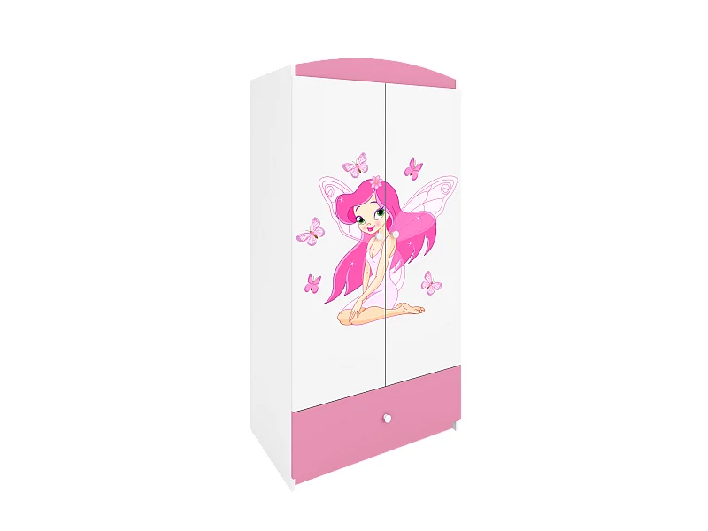Kinderkleiderschrank Babydreams Drehtürenschrank Kleiderschrank Elfe I Hellrosa