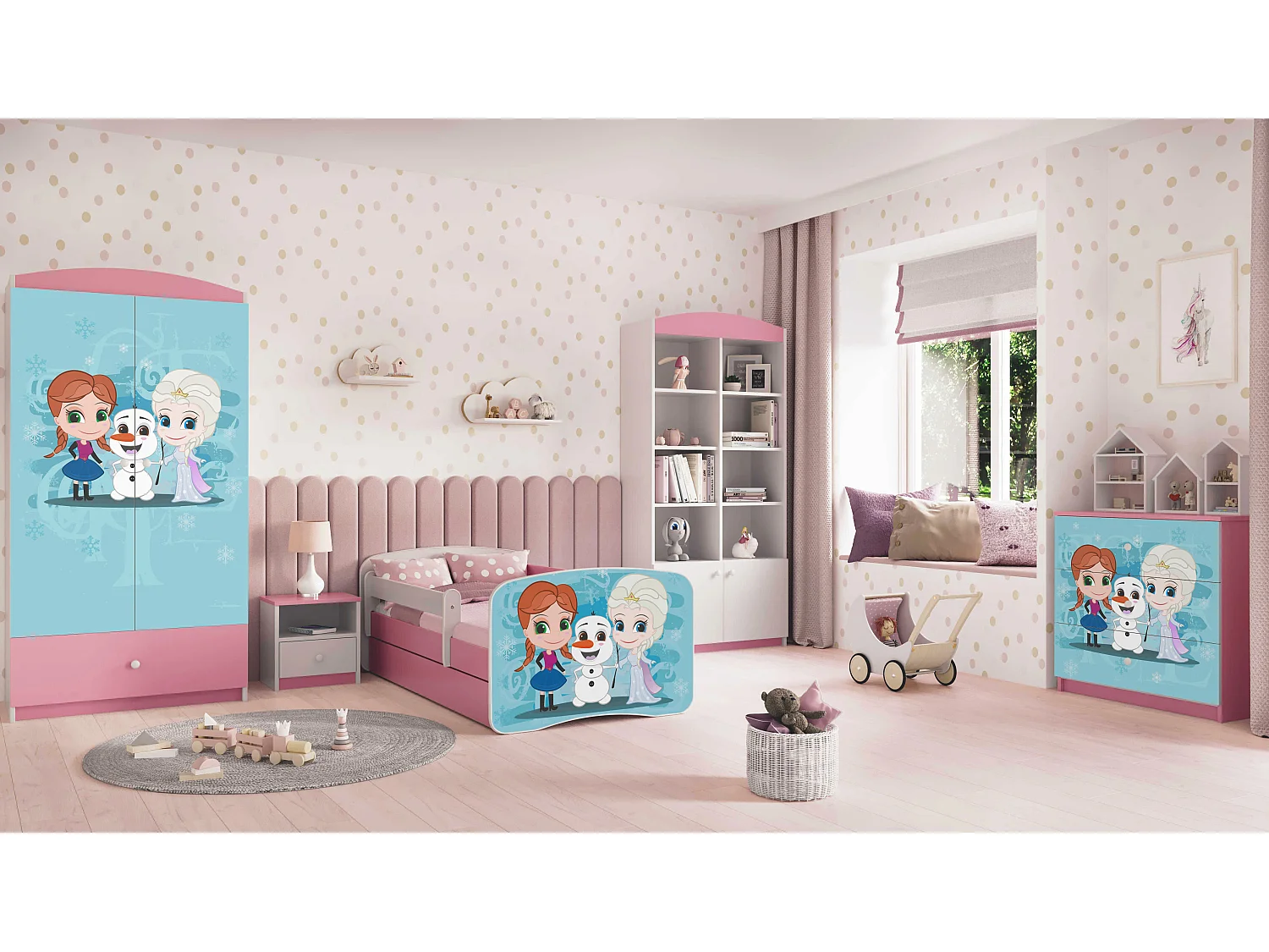 Kinderkleiderschrank Babydreams Drehtürenschrank Kleiderschrank Eisberg Hellrosa