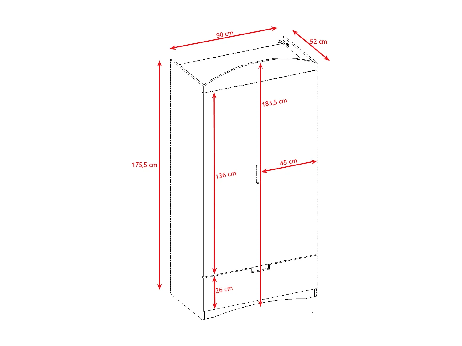 Kinderkleiderschrank Classic Drehtürenschrank Kleiderschrank