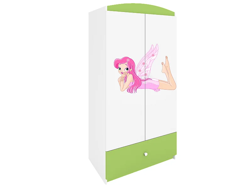 Kinderkleiderschrank Babydreams Drehtürenschrank Kleiderschrank Elfe II Grün